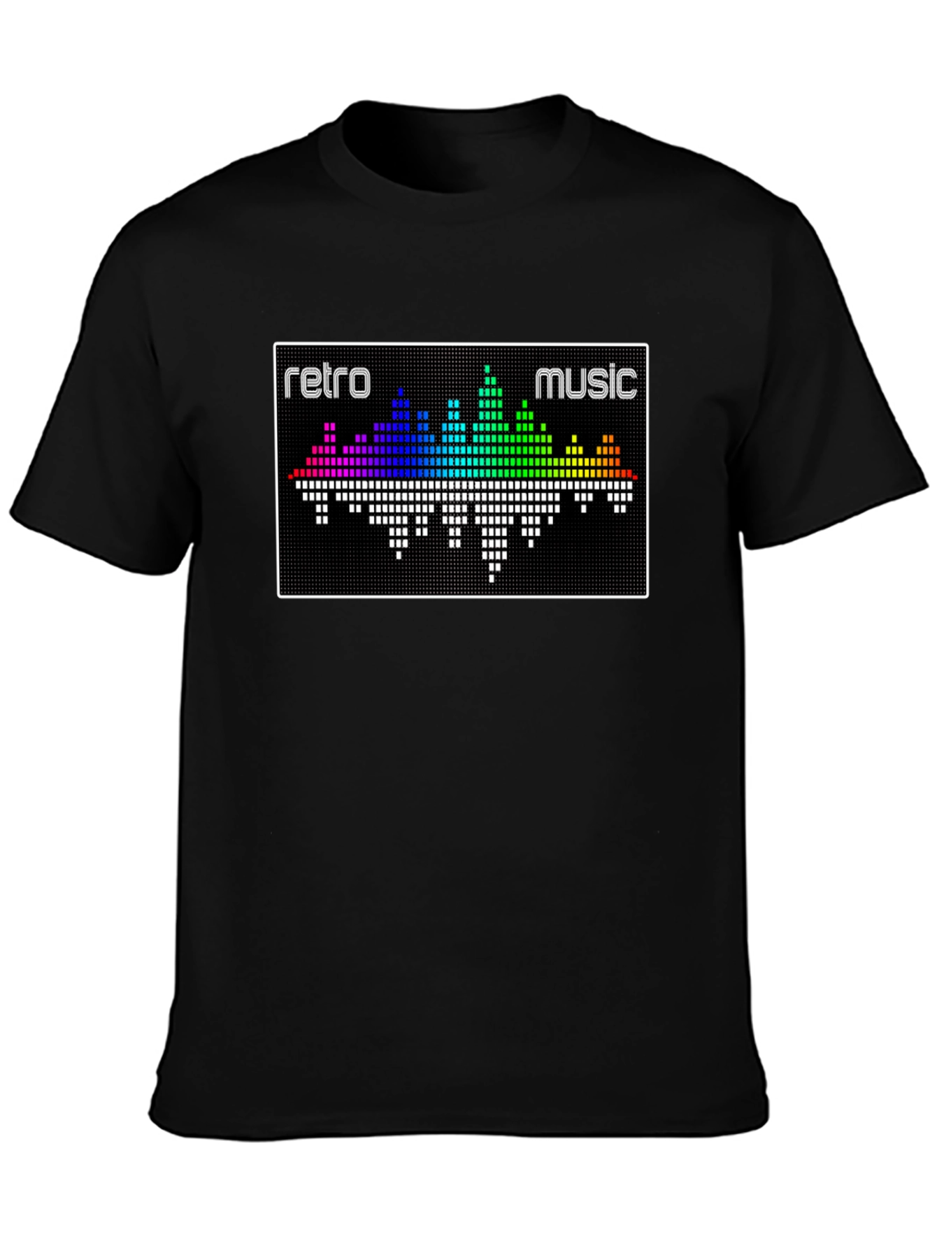 Retro Music Graphic T-Shirt - Pixelated Equalizer Design