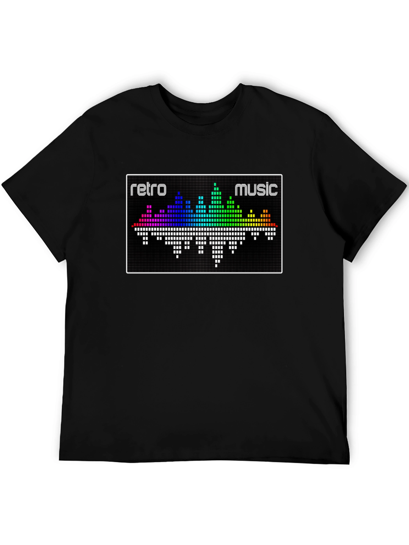 Retro Music Graphic T-Shirt - Pixelated Equalizer Design