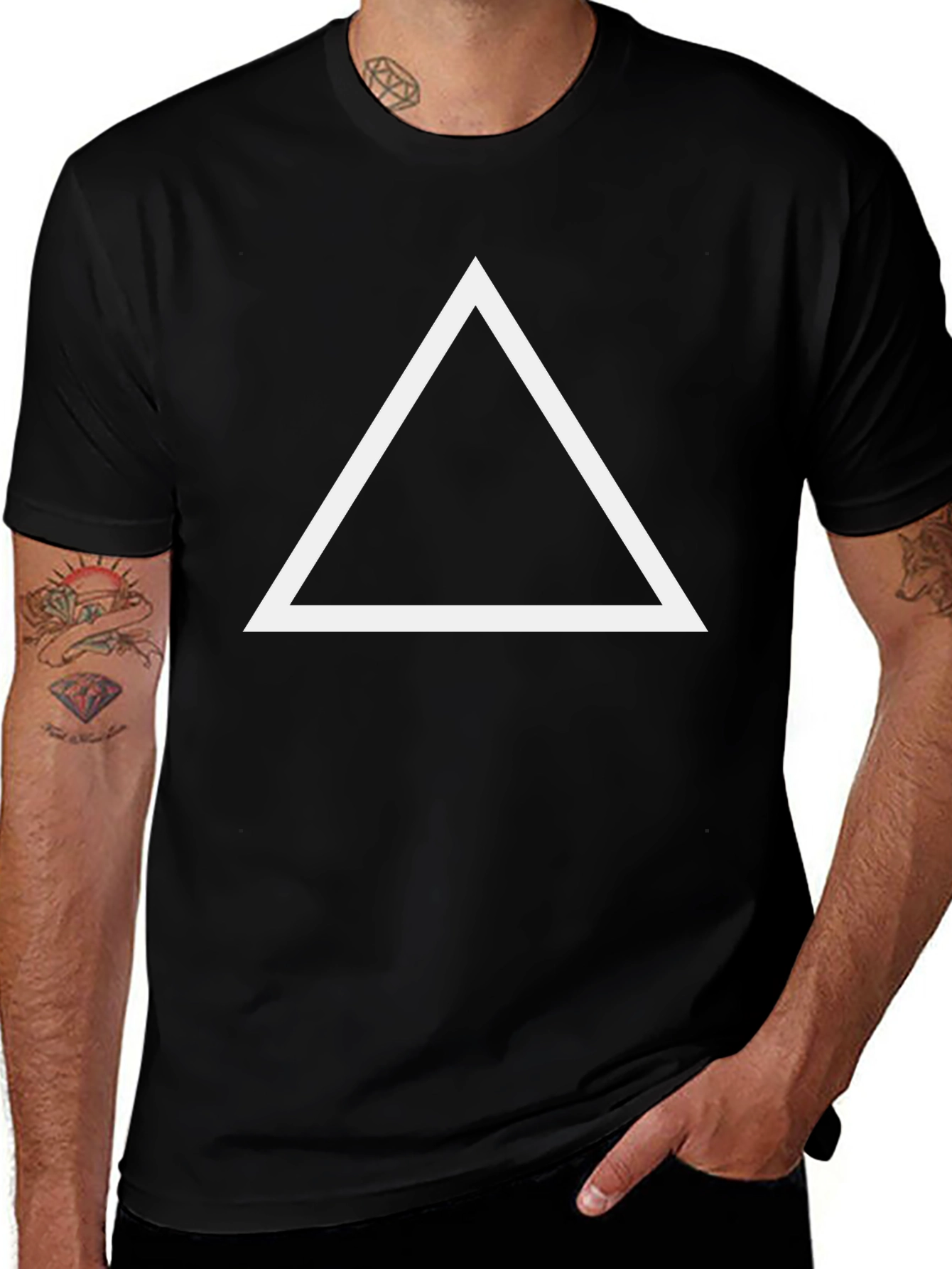 Minimalist Triangle Graphic T-Shirt