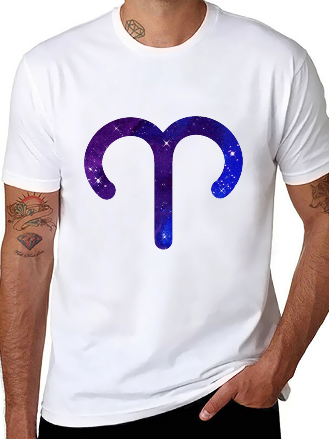 Aries Zodiac Galaxy Graphic T-Shirt