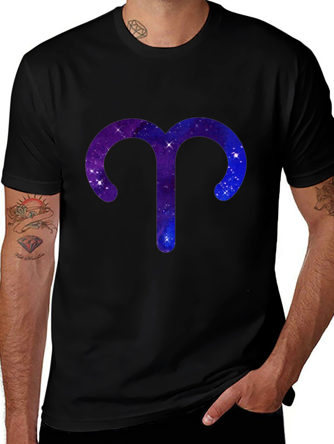Aries Zodiac Galaxy Graphic T-Shirt