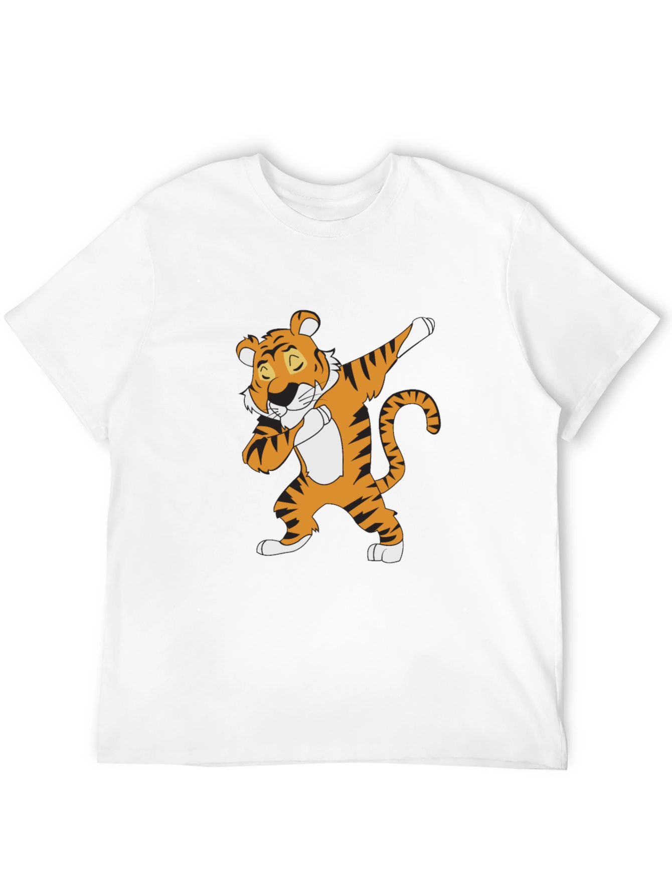 Dabbing Tiger Graphic Tee - Black Cotton T-Shirt