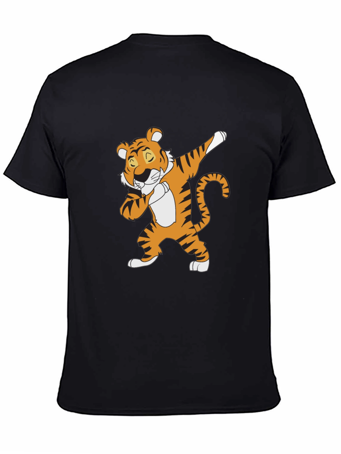 Dabbing Tiger Graphic Tee - Black Cotton T-Shirt
