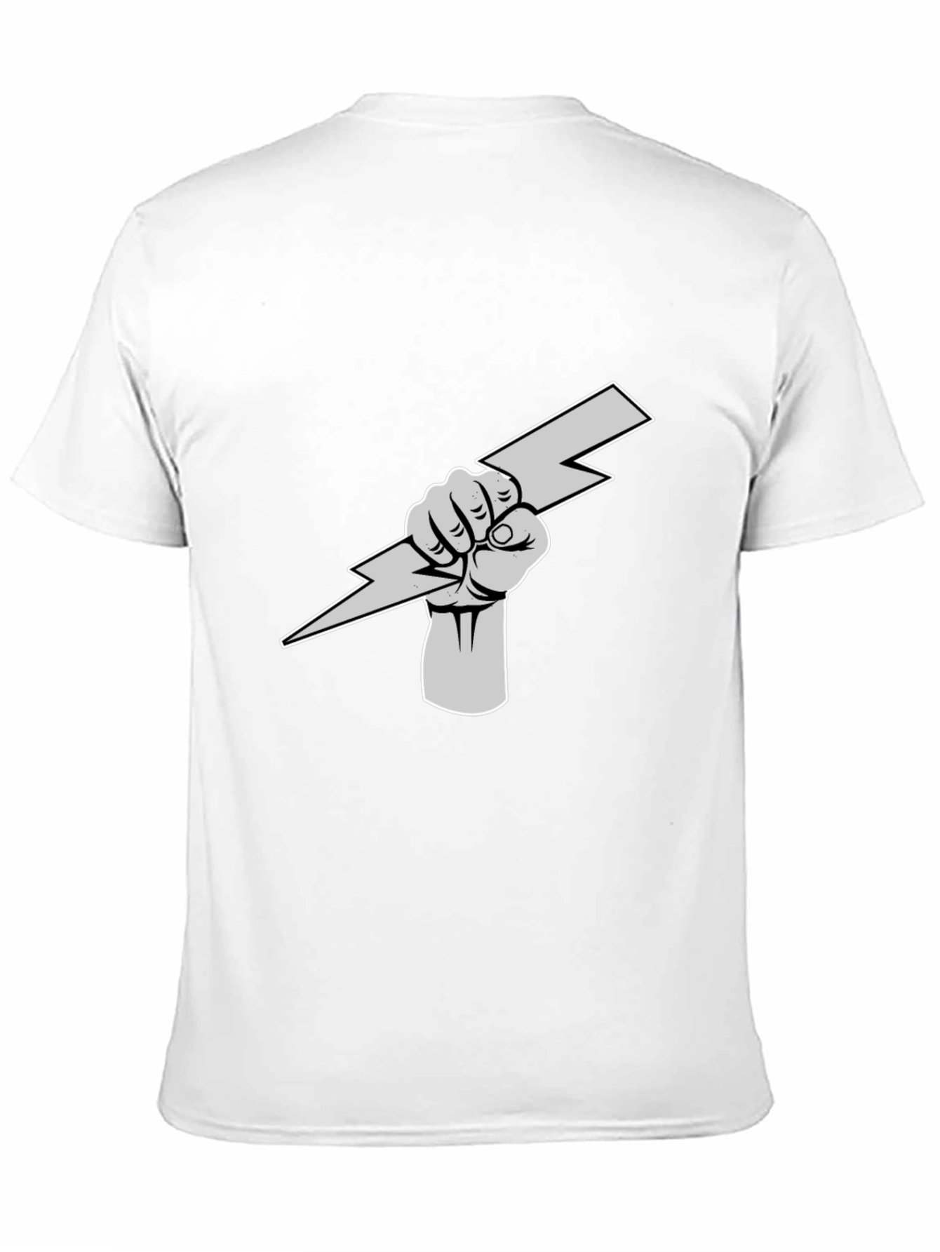Lightning Bolt Fist Graphic Tee - Black Cotton Shirt