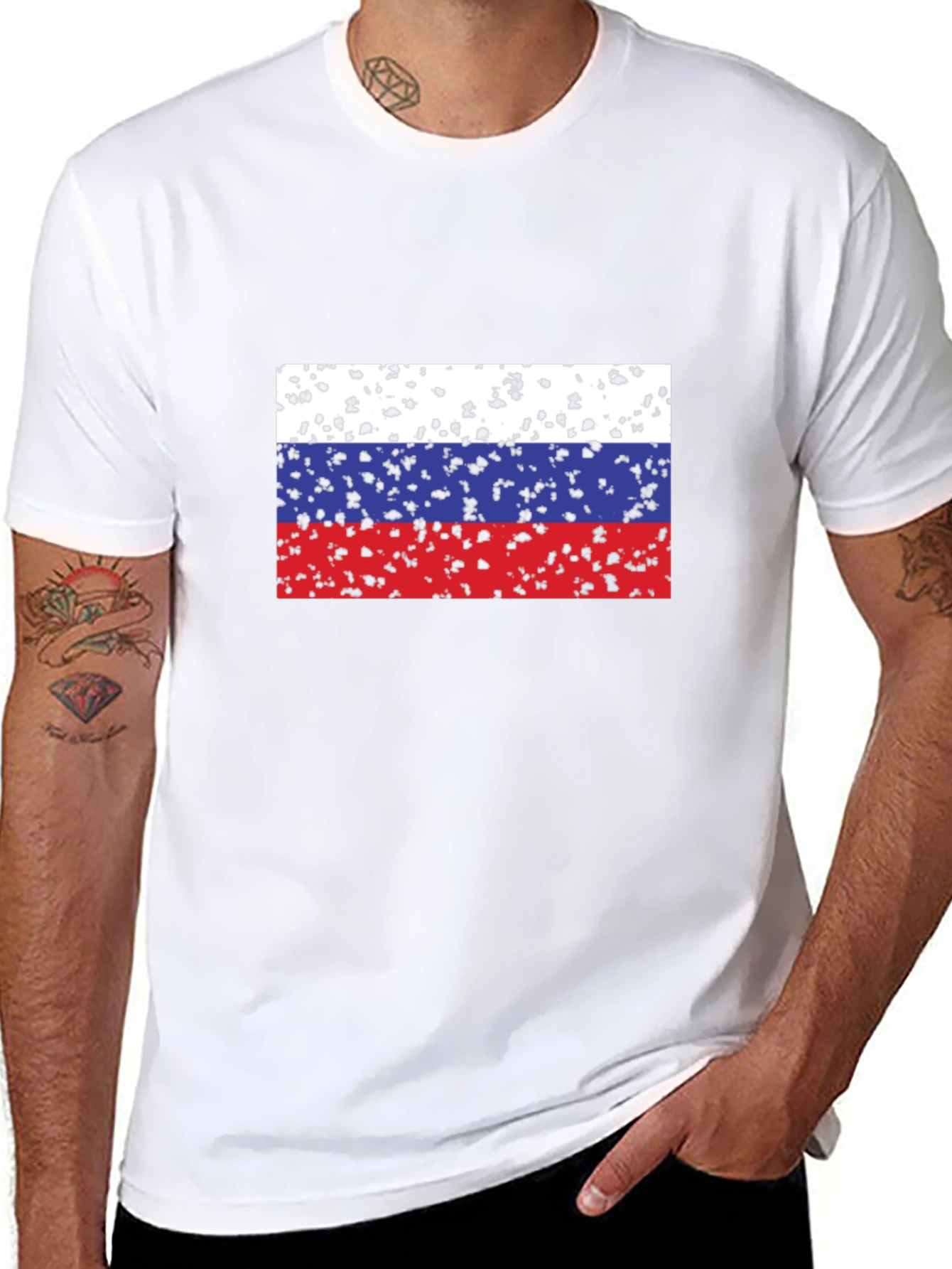 Russian Flag Grunge T-Shirt