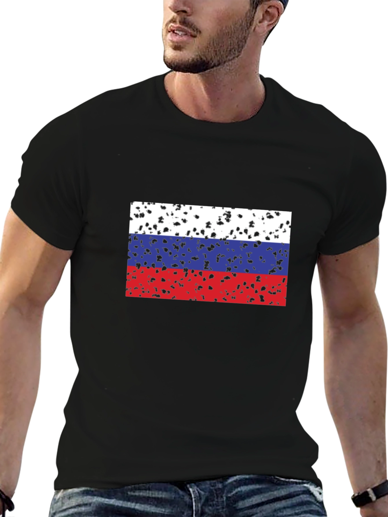 Russian Flag Grunge T-Shirt