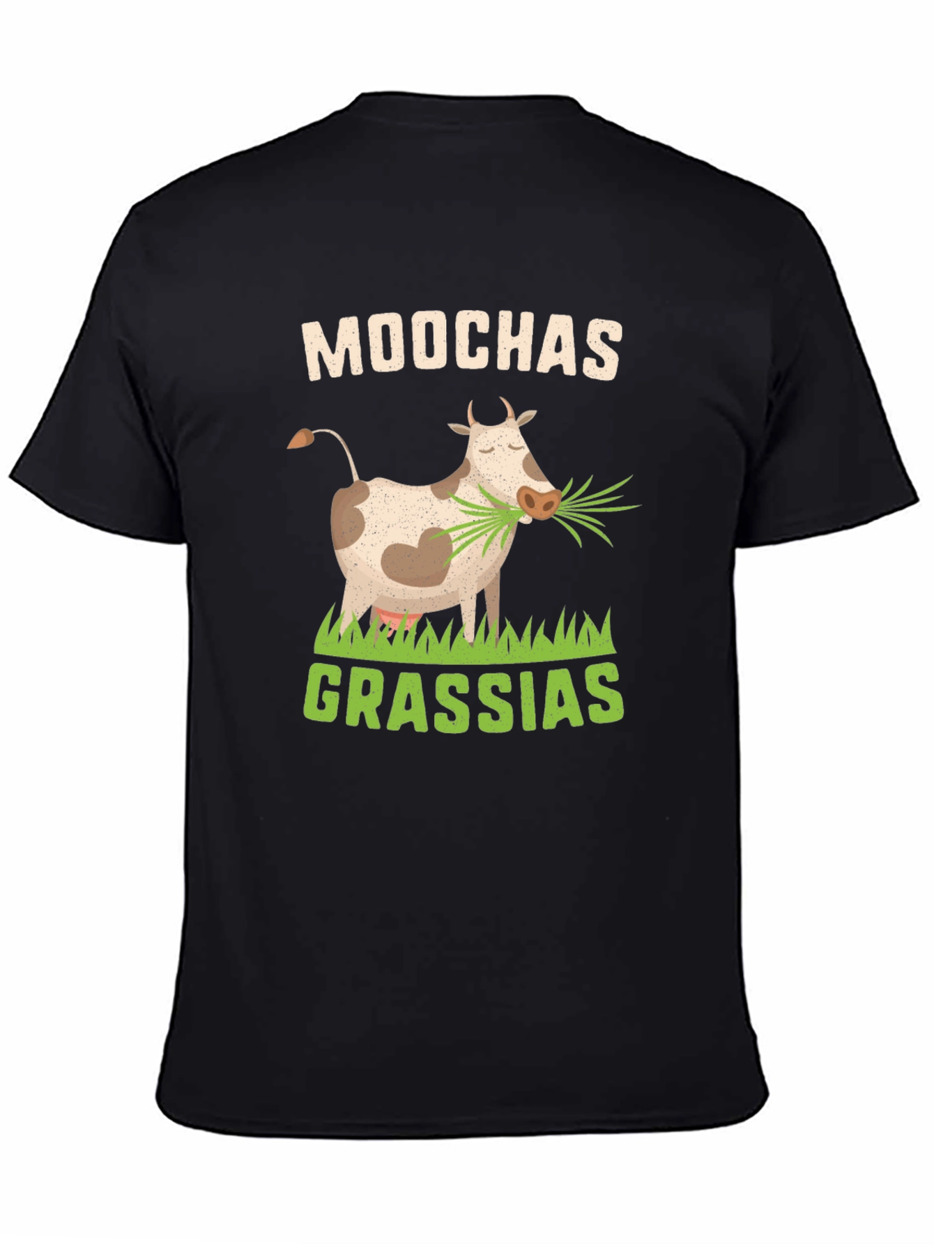 Moochas Grassias Cow Graphic T-Shirt