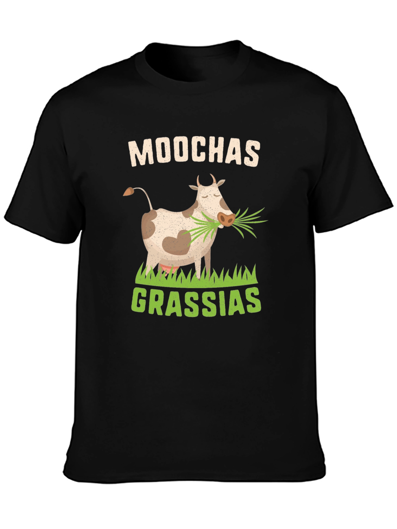 Moochas Grassias Cow Graphic T-Shirt