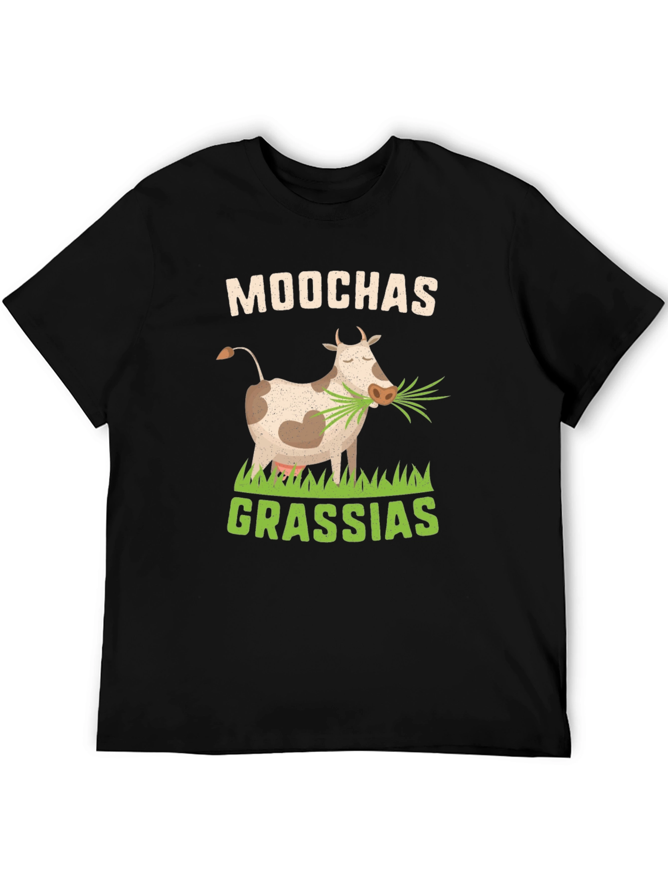 Moochas Grassias Cow Graphic T-Shirt