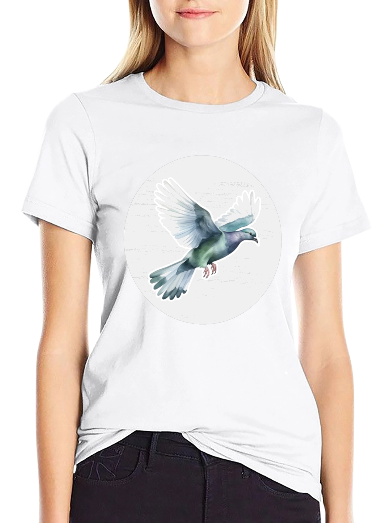 Dove Graphic Tee - Stylish Mens Crew Neck T-Shirt