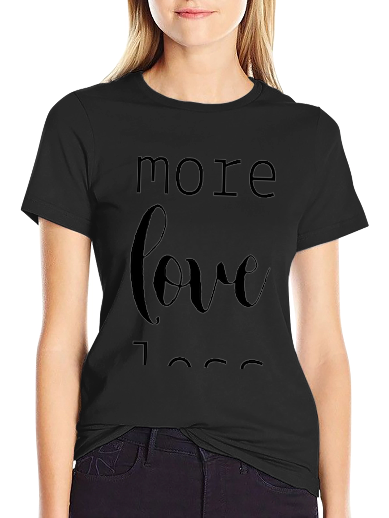 More Love Less Ego Black Graphic Tee
