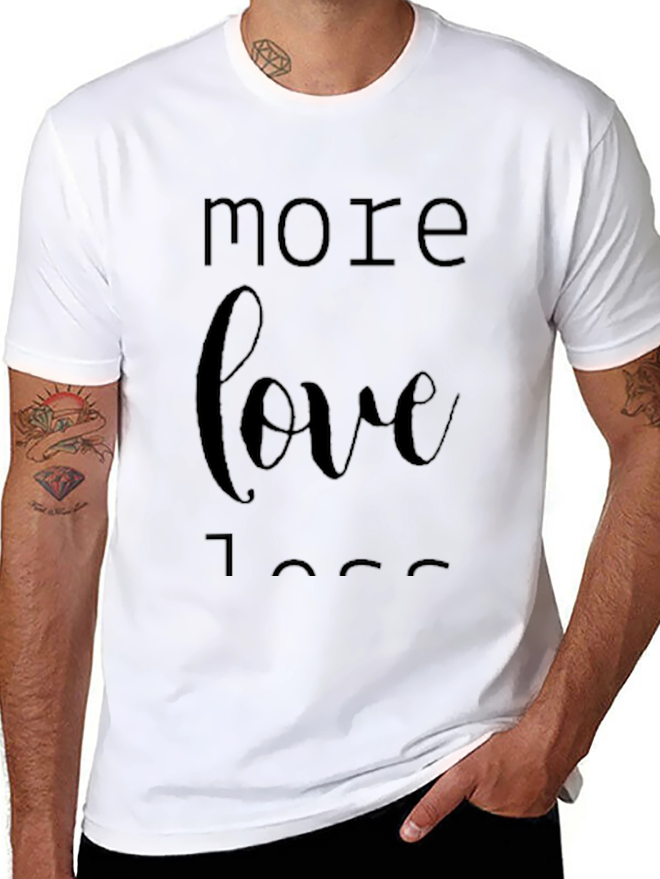 More Love Less Ego Black Graphic Tee