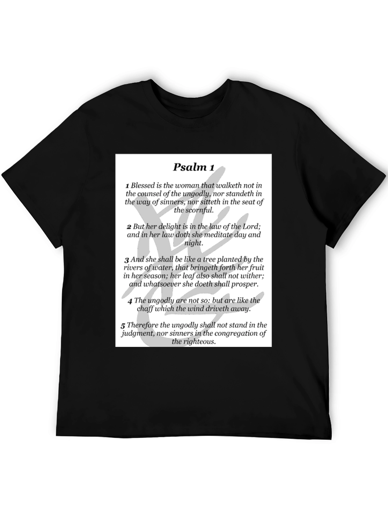 Psalm 1 Graphic Tee - Religious Scripture Shirt