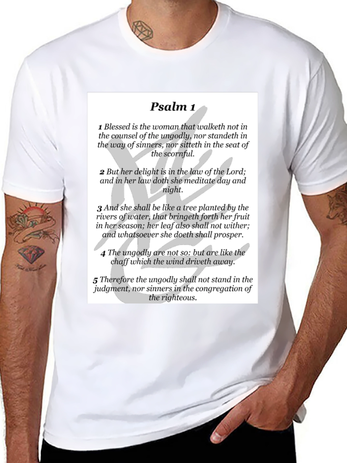 Psalm 1 Graphic Tee - Religious Scripture Shirt