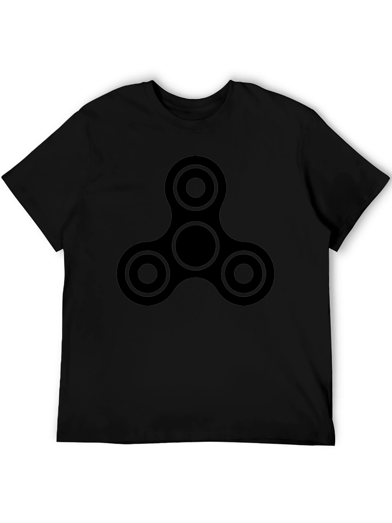 Fidget Spinner Graphic Tee - Black Casual Shirt