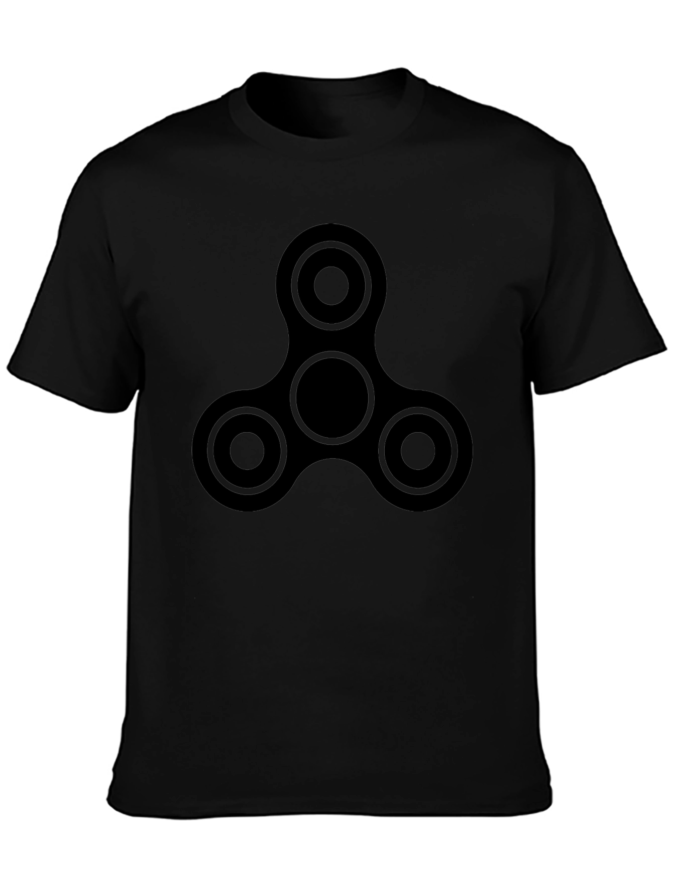 Fidget Spinner Graphic Tee - Black Casual Shirt