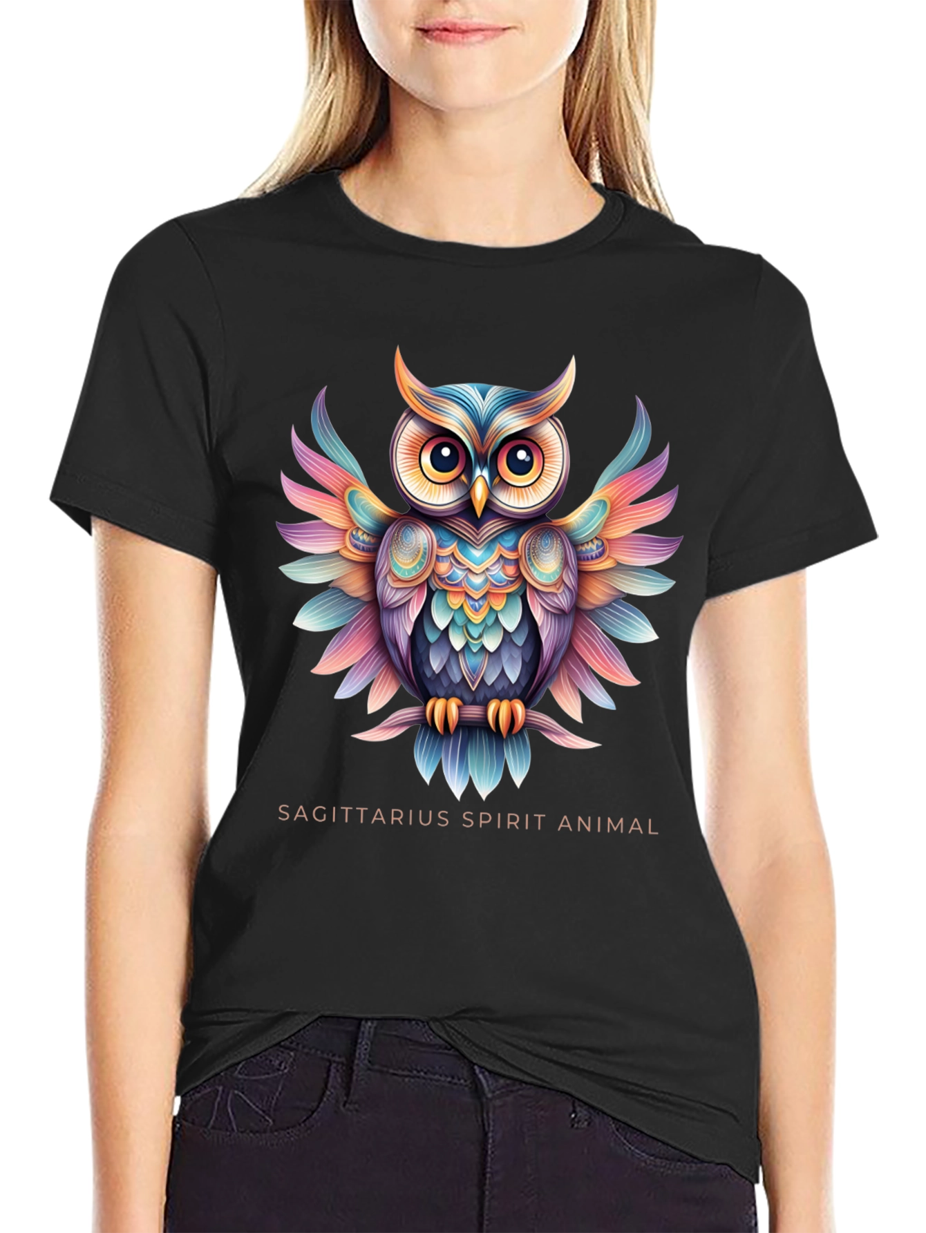 Sagittarius Spirit Animal Owl Graphic Tee