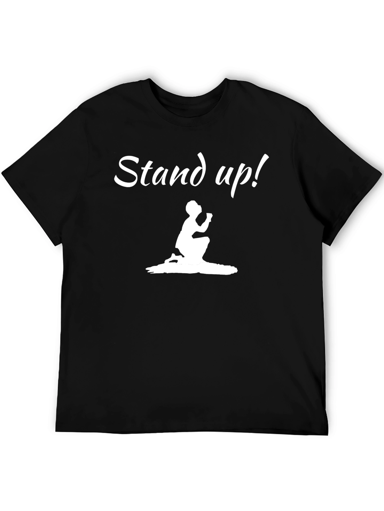 Stand Up! Graphic Print Crew Neck T-Shirt