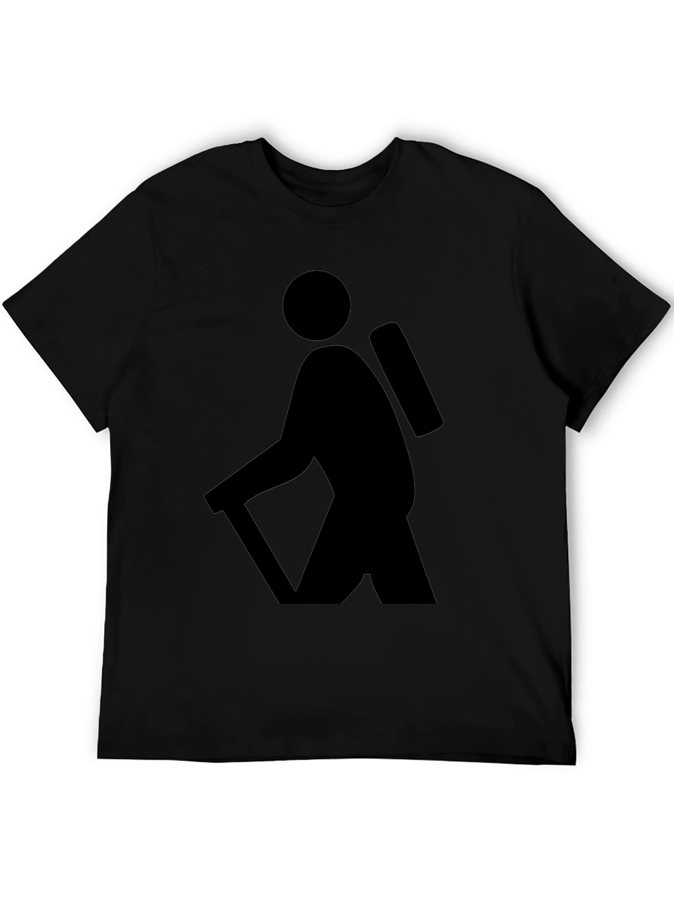 Hiking Adventure Graphic Tee - Black Cotton T-Shirt