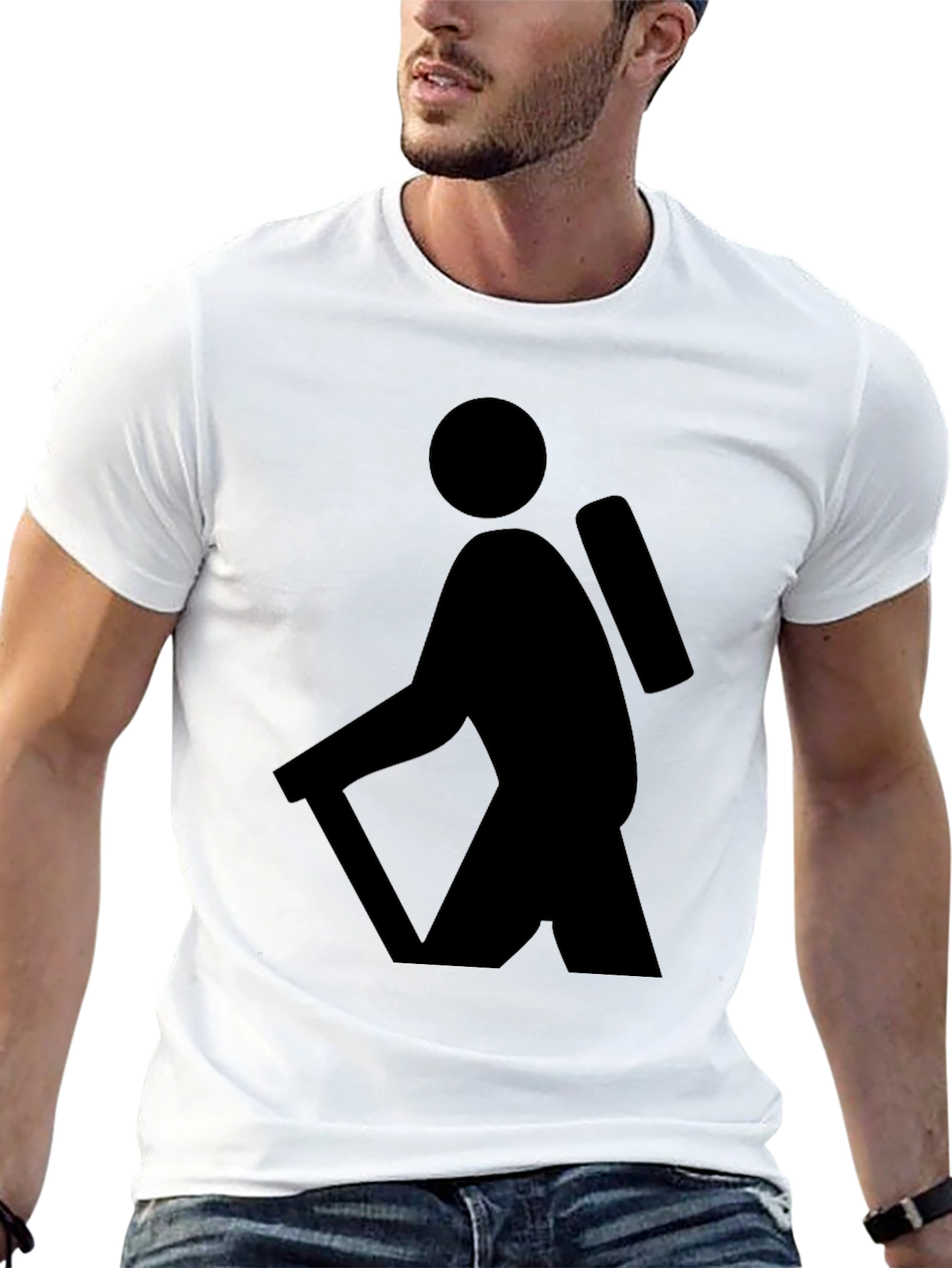 Hiking Adventure Graphic Tee - Black Cotton T-Shirt