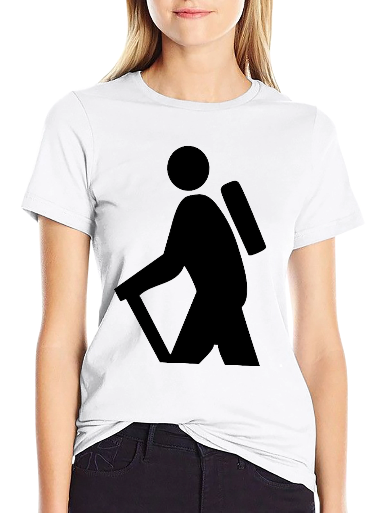 Hiking Adventure Graphic Tee - Black Cotton T-Shirt