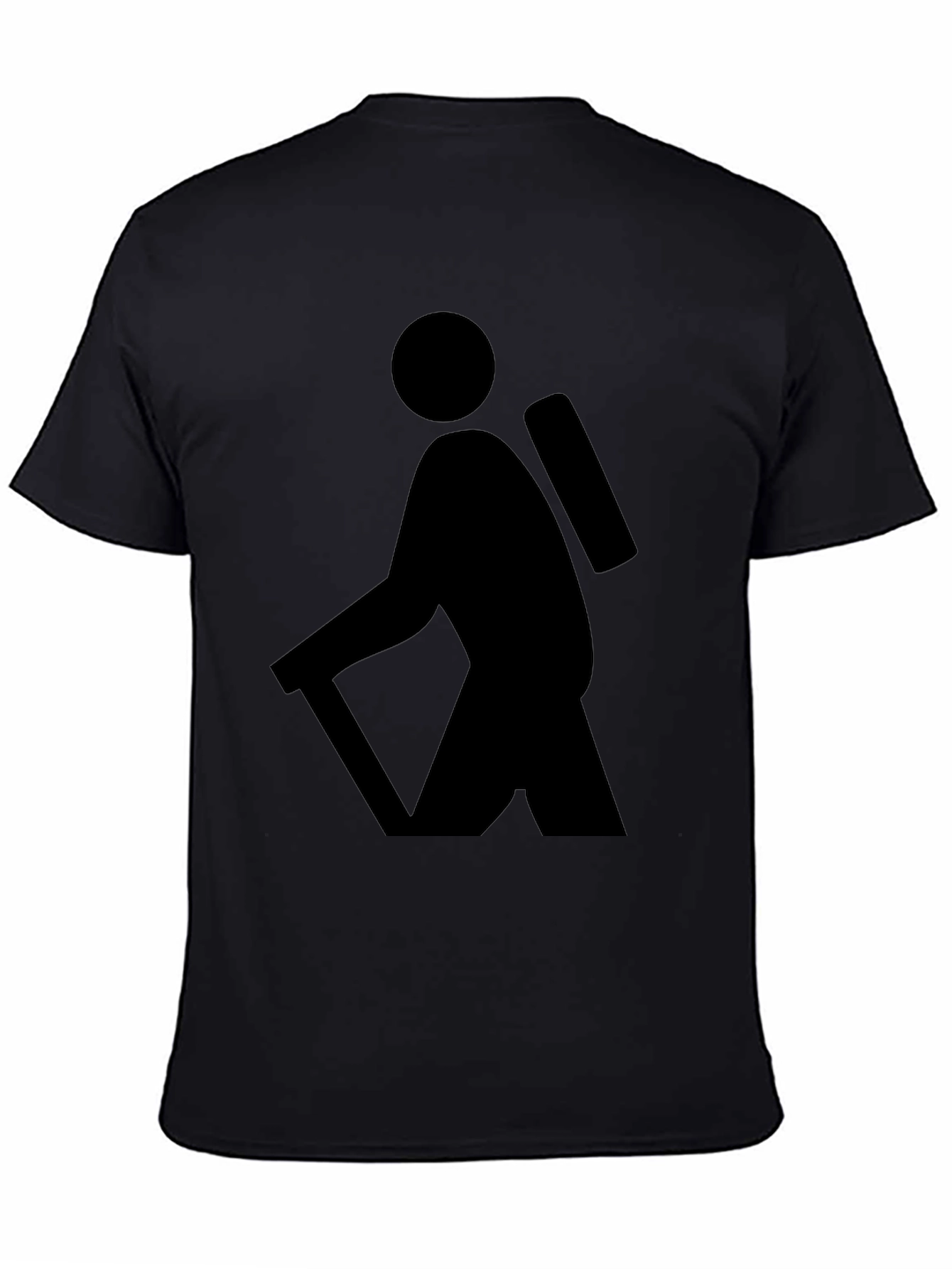 Hiking Adventure Graphic Tee - Black Cotton T-Shirt