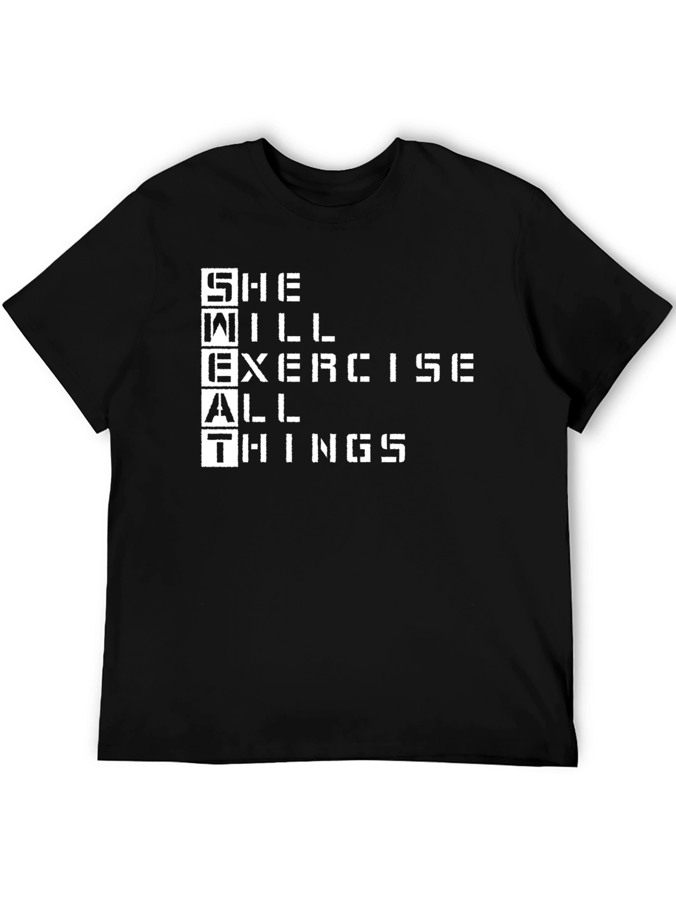 She Will Exercise All Things Black T-Shirt