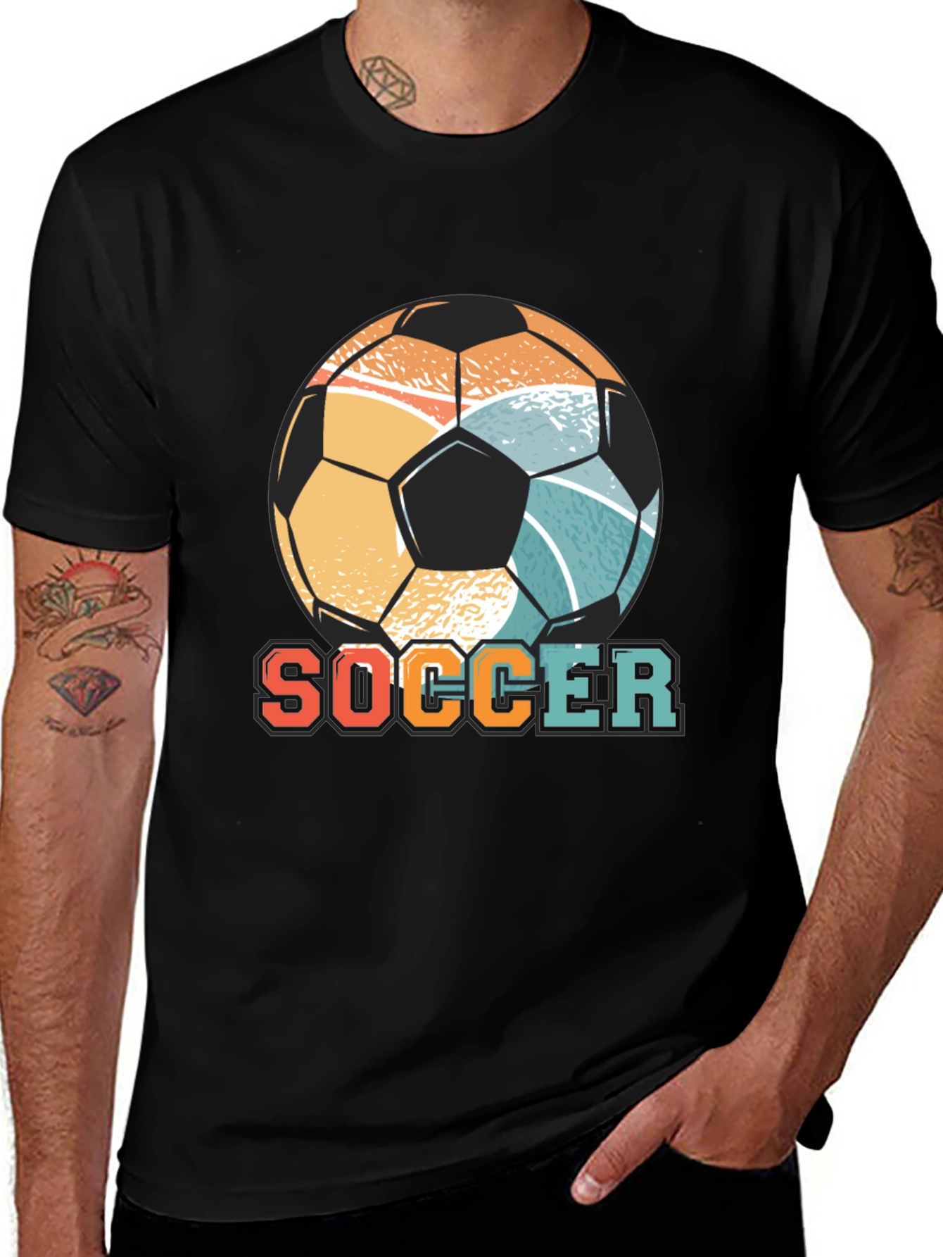 Retro Soccer Ball Graphic Tee - Stylish & Comfy