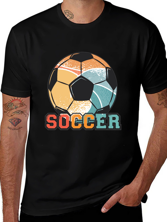 Retro Soccer Ball Graphic Tee - Stylish & Comfy
