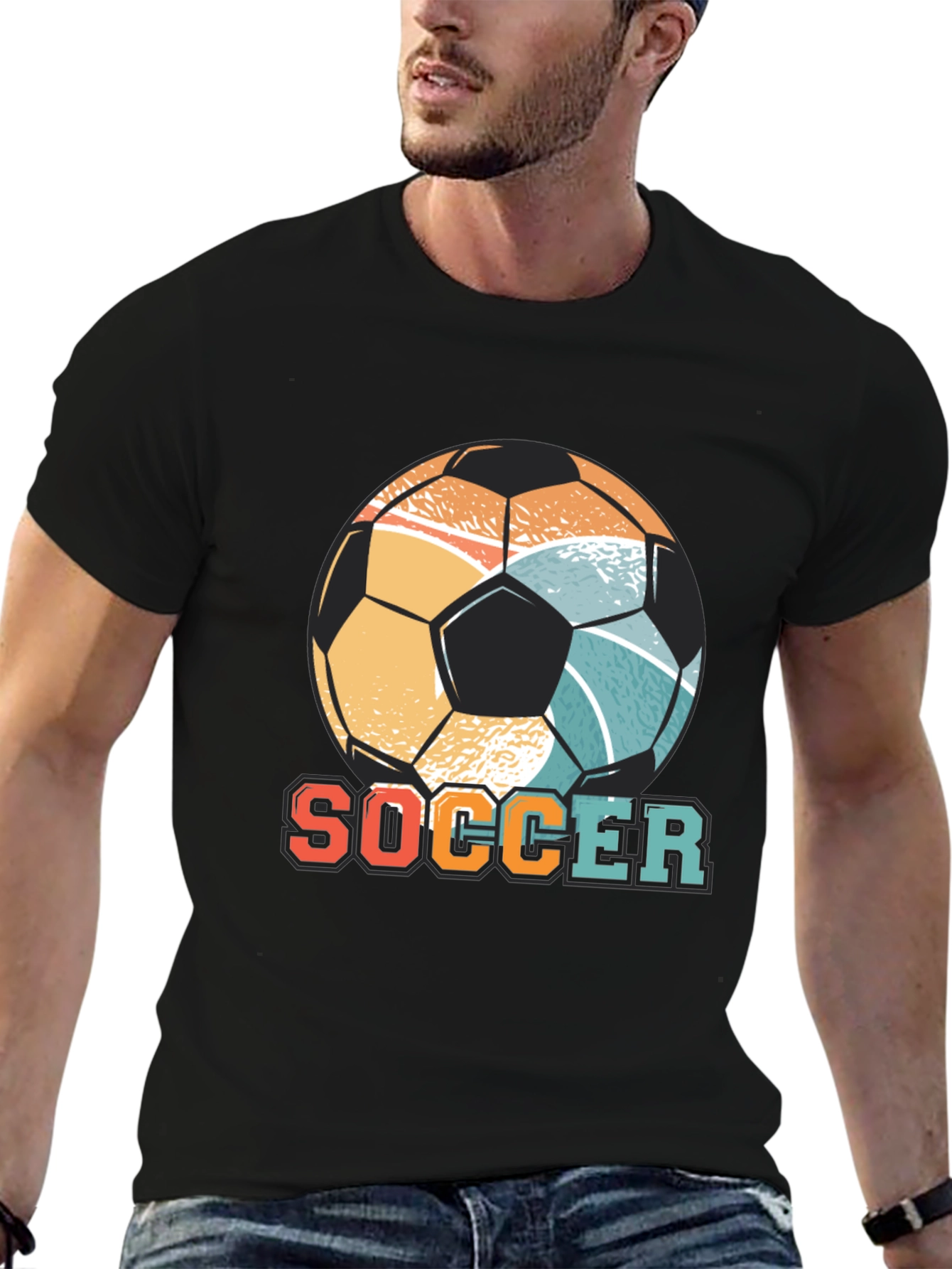 Retro Soccer Ball Graphic Tee - Stylish & Comfy
