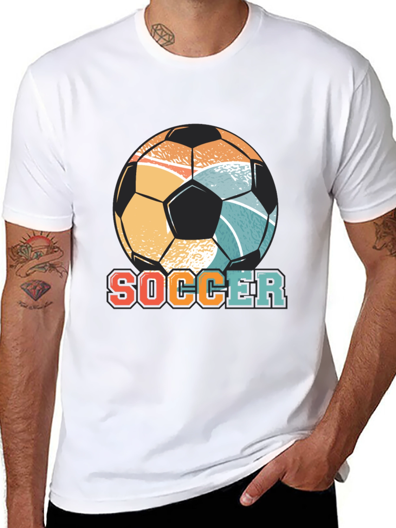 Retro Soccer Ball Graphic Tee - Stylish & Comfy