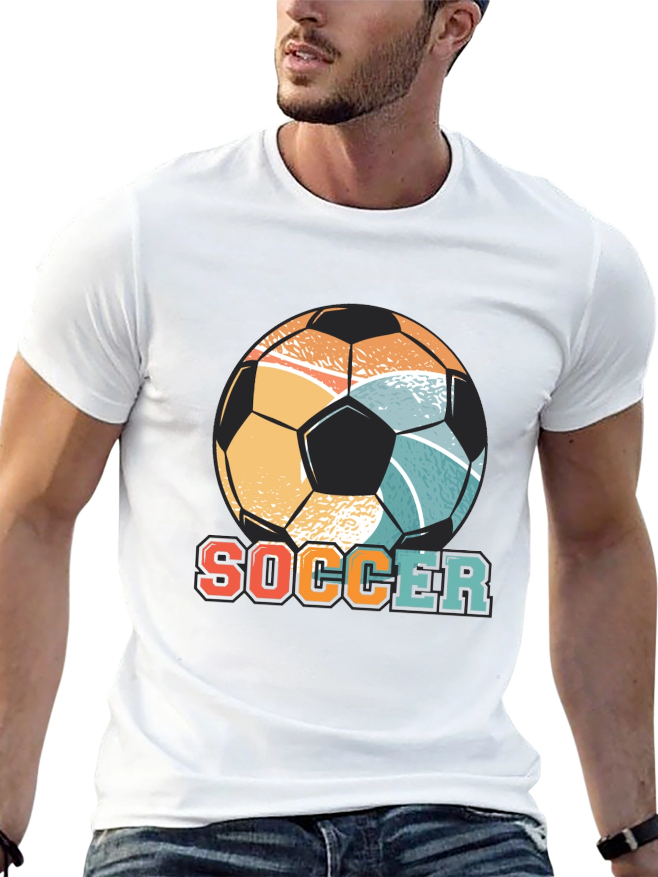 Retro Soccer Ball Graphic Tee - Stylish & Comfy