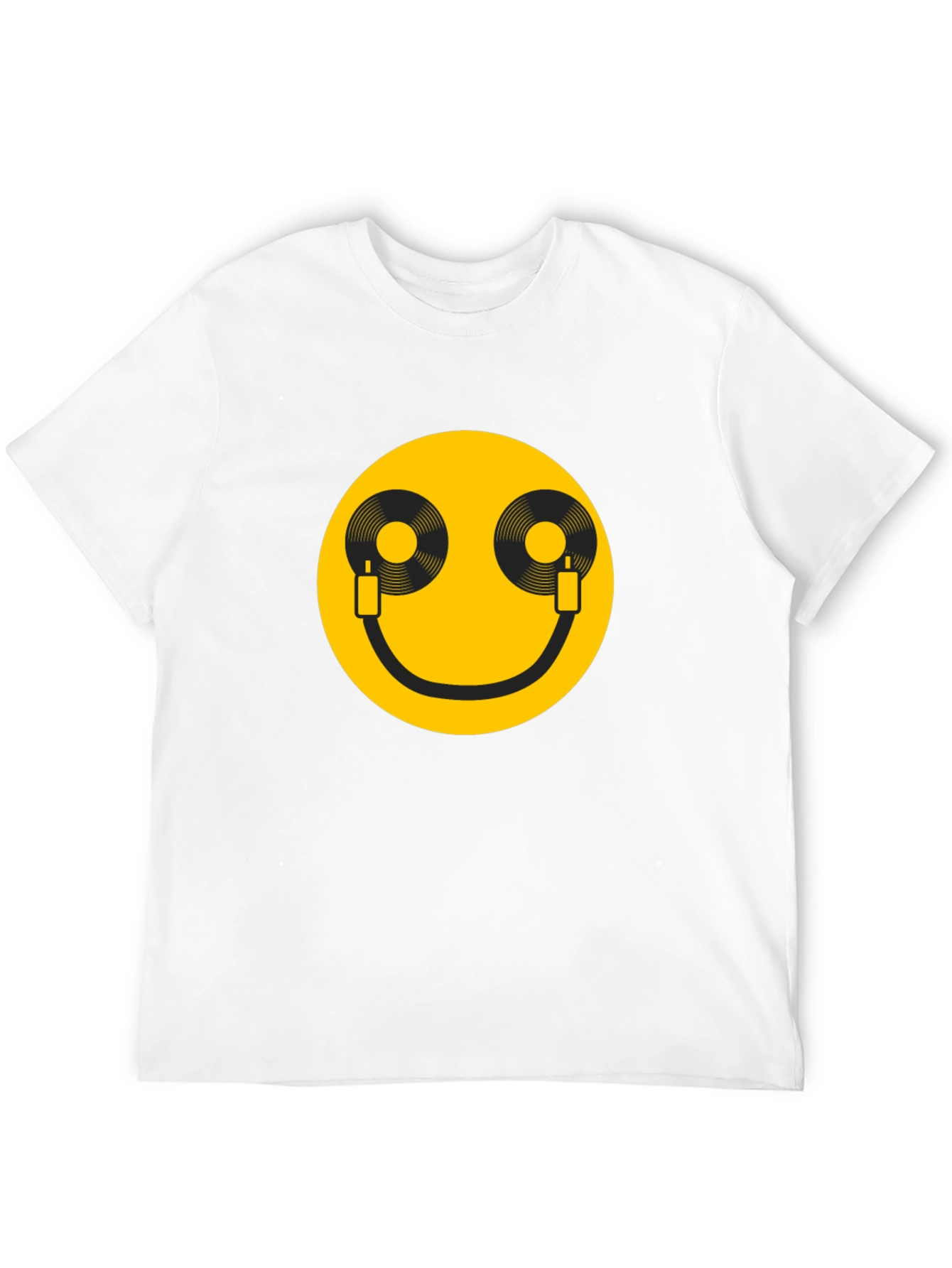 DJ Smile T-Shirt - Black Cotton Graphic Tee