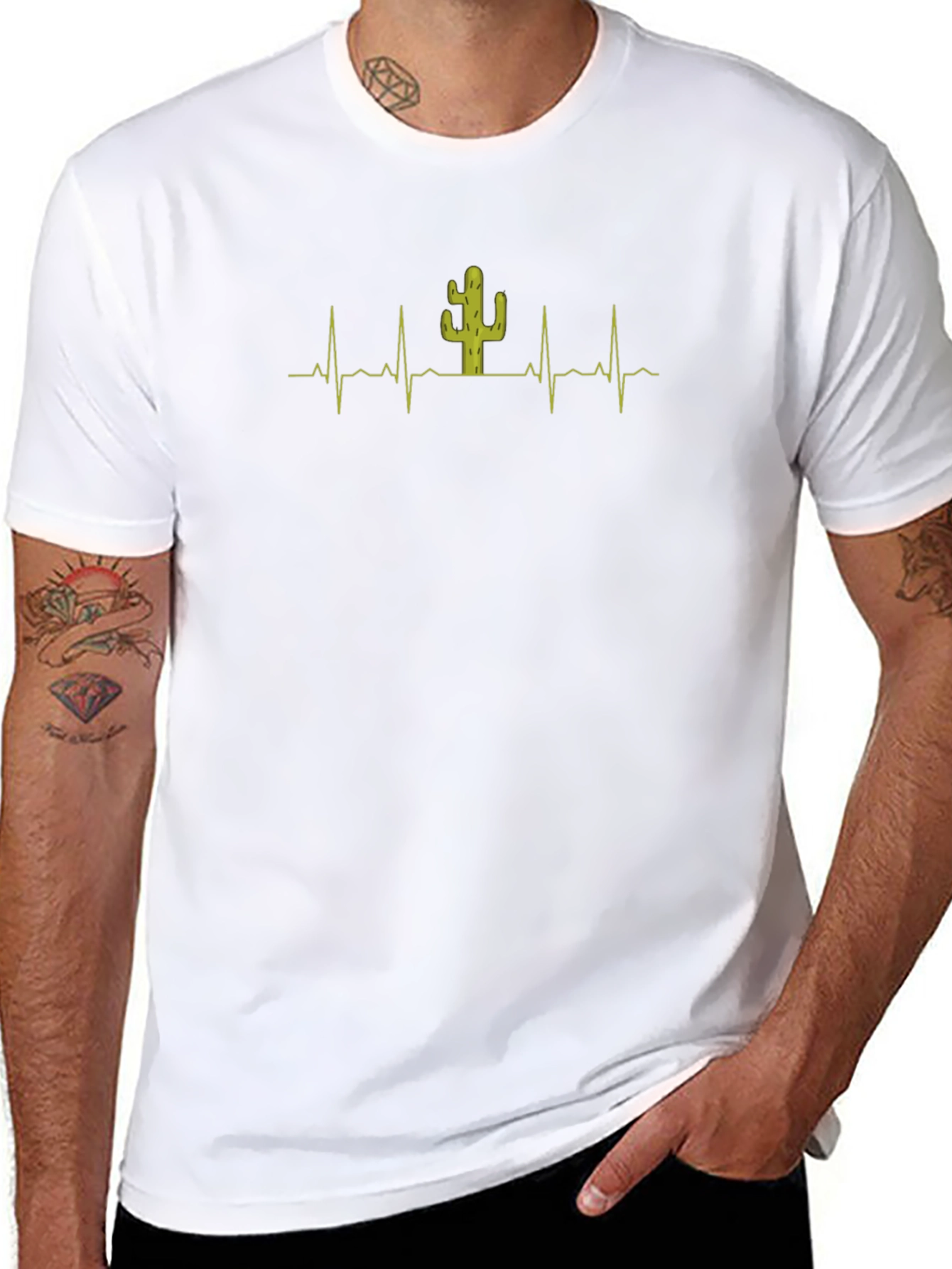 Cactus Heartbeat Graphic Tee - Desert Lovers Shirt