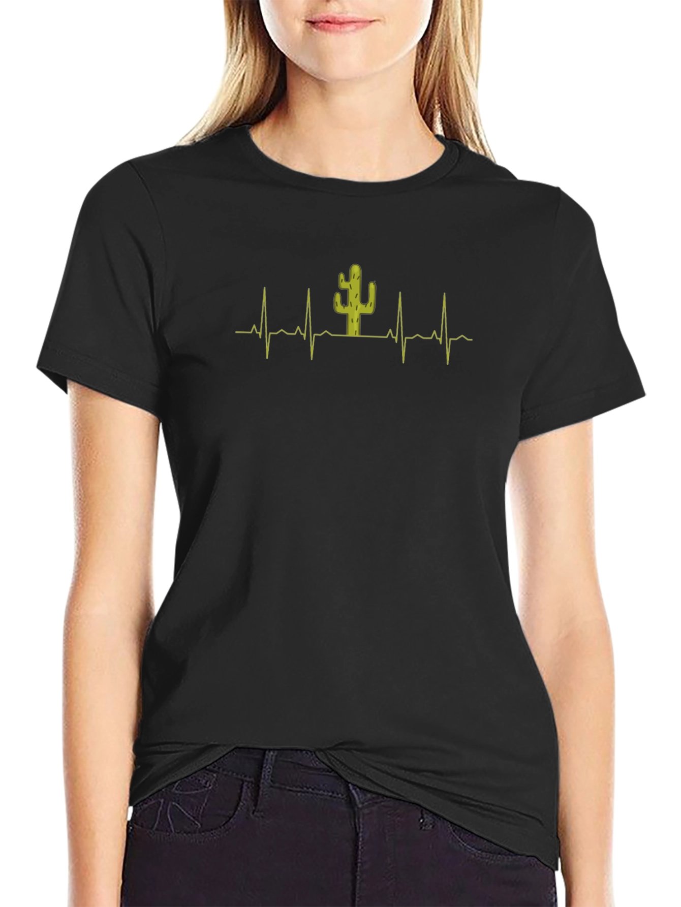Cactus Heartbeat Graphic Tee - Desert Lovers Shirt