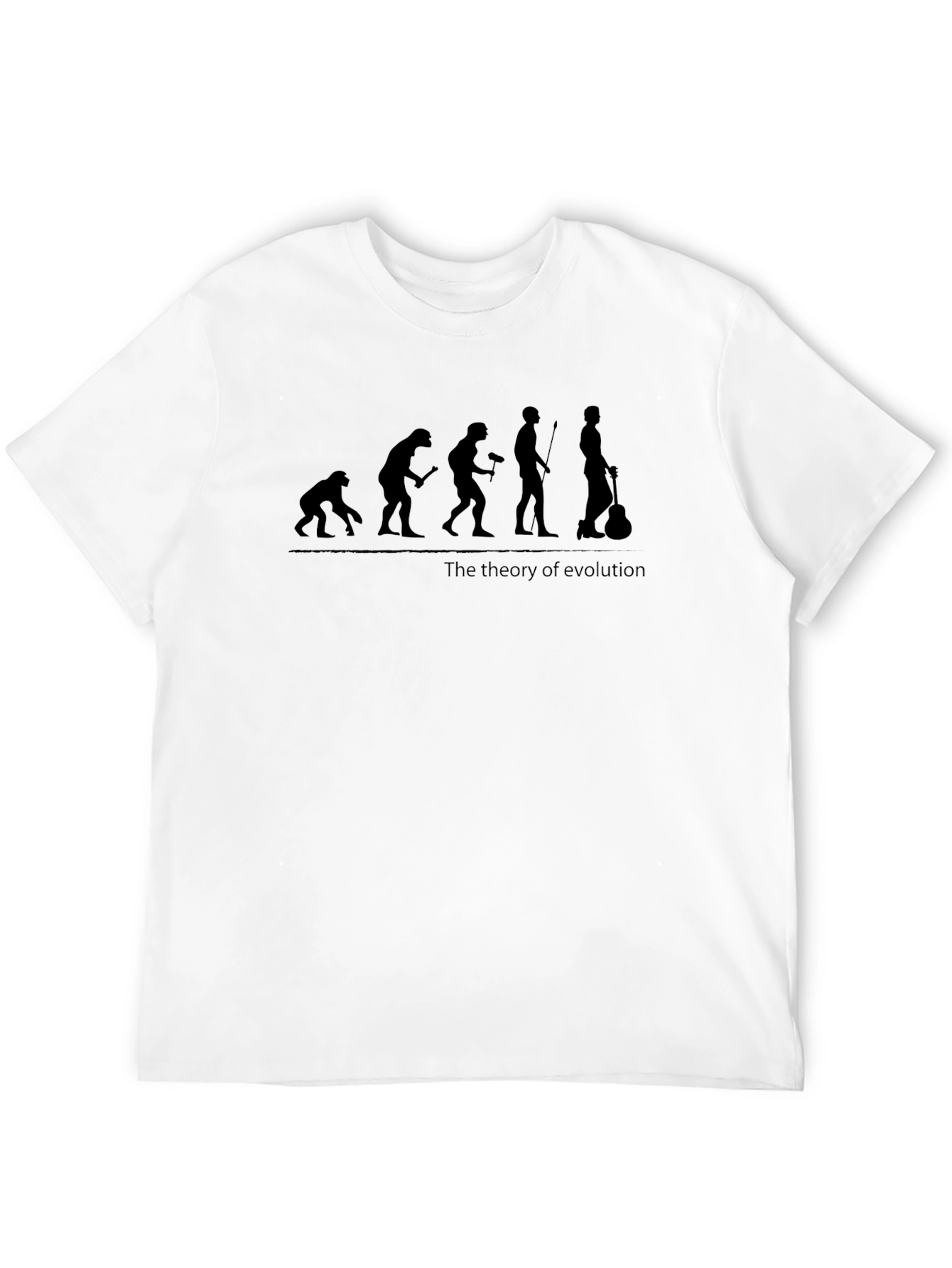 Evolution of Man Guitarist Graphic T-Shirt - Black