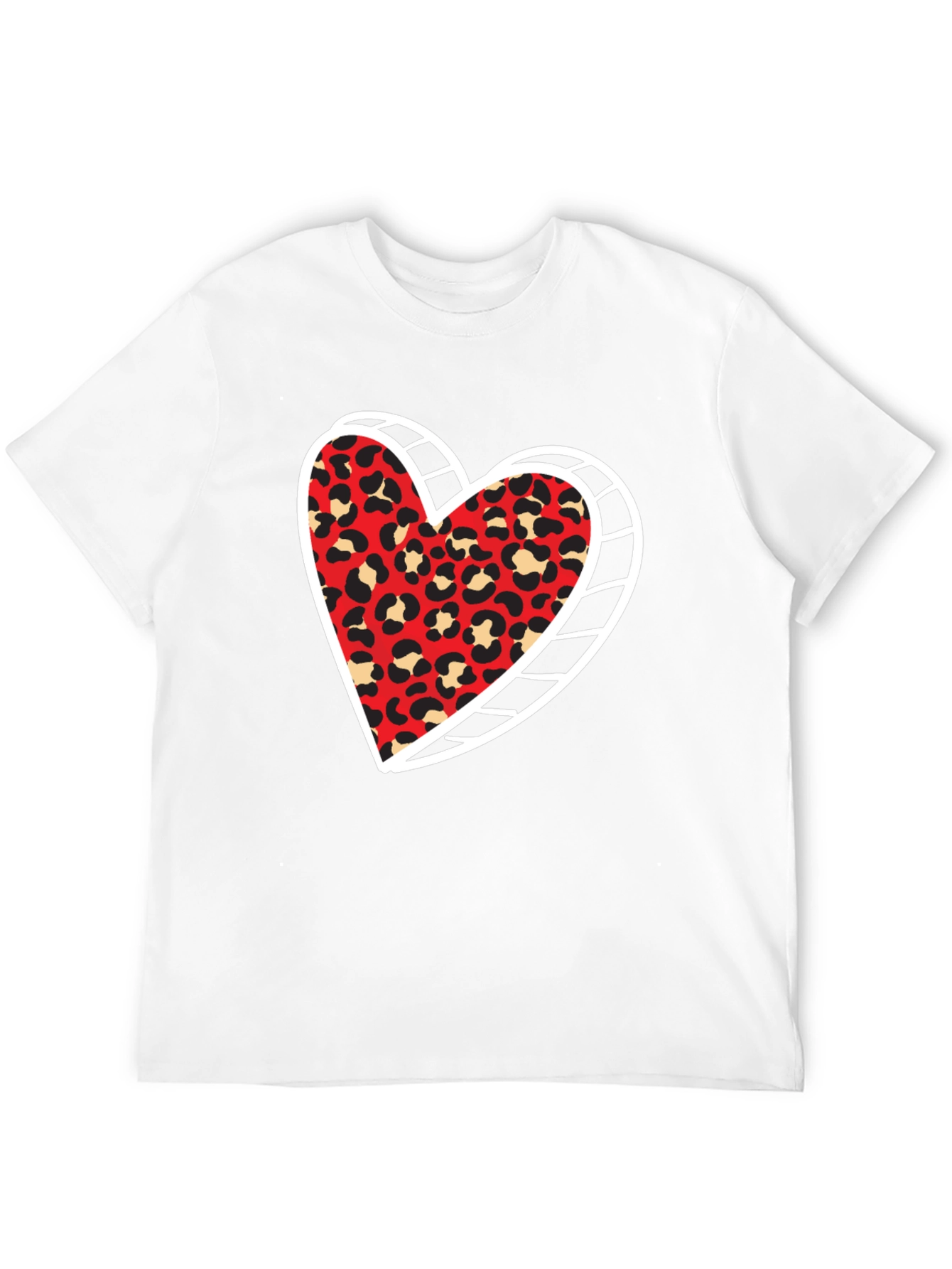 Leopard Heart Graphic Tee - Trendy Black Shirt