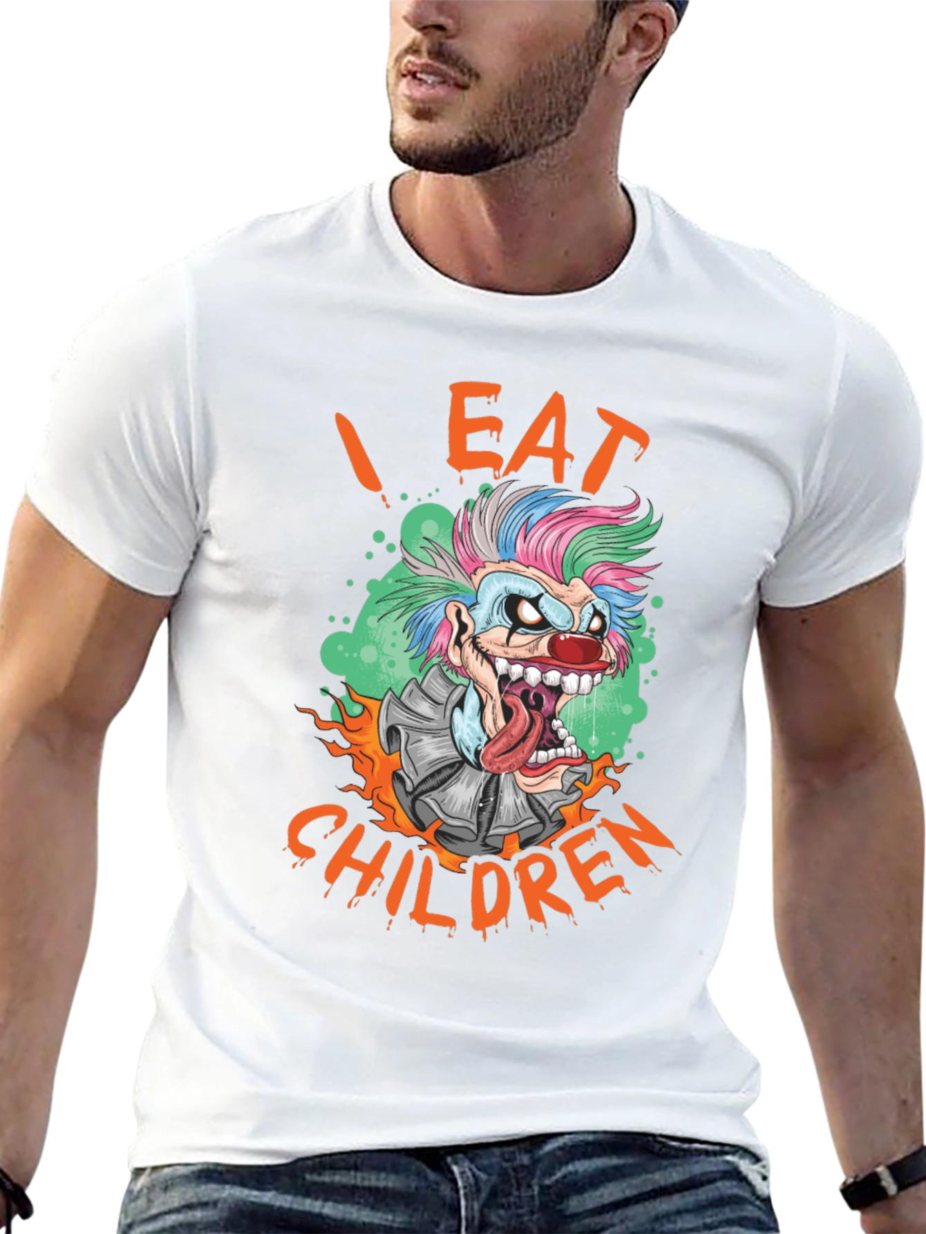 I Eat Children Clown Graphic T-Shirt