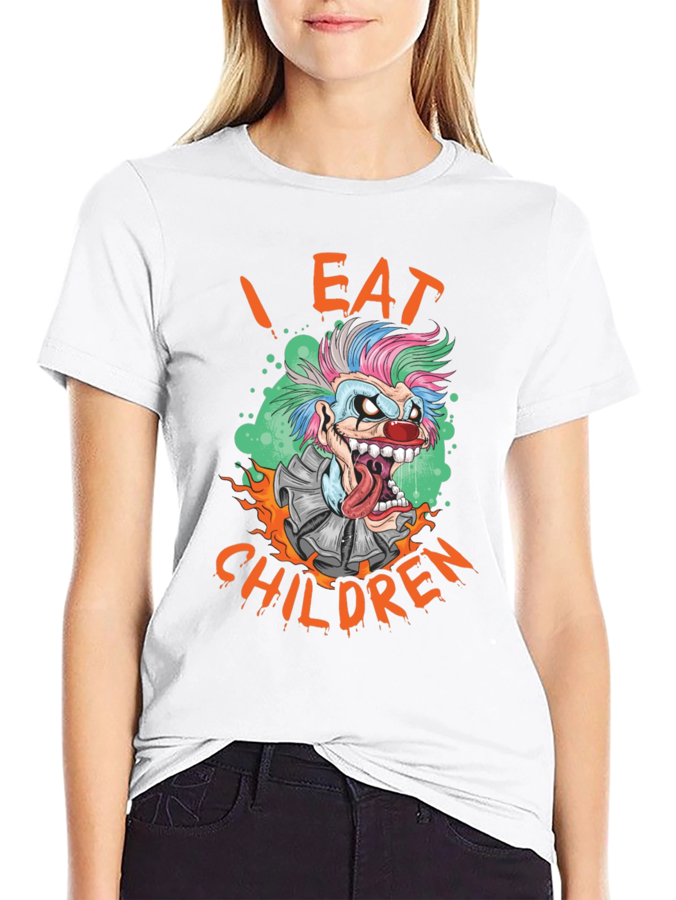 I Eat Children Clown Graphic T-Shirt
