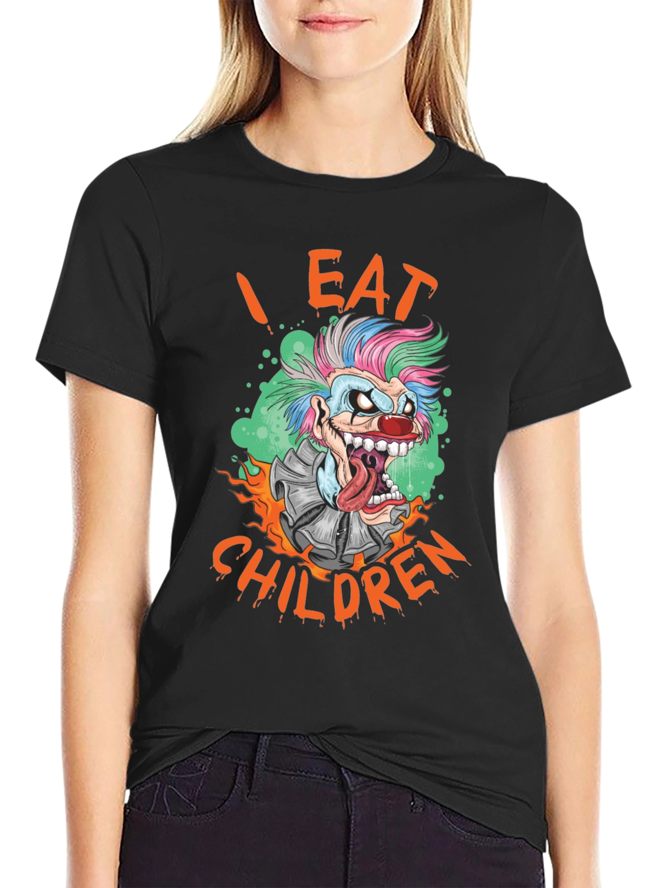 I Eat Children Clown Graphic T-Shirt