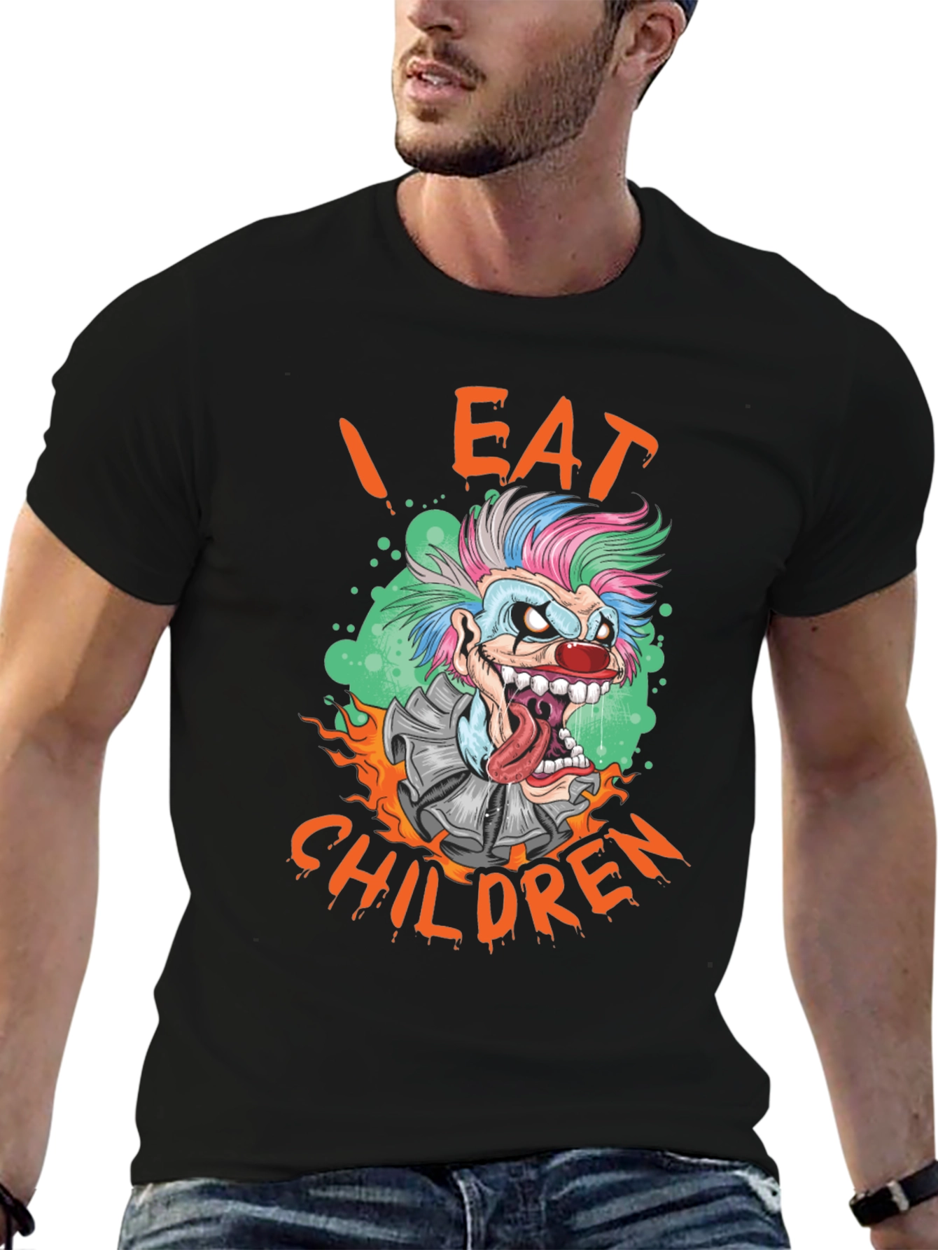 I Eat Children Clown Graphic T-Shirt