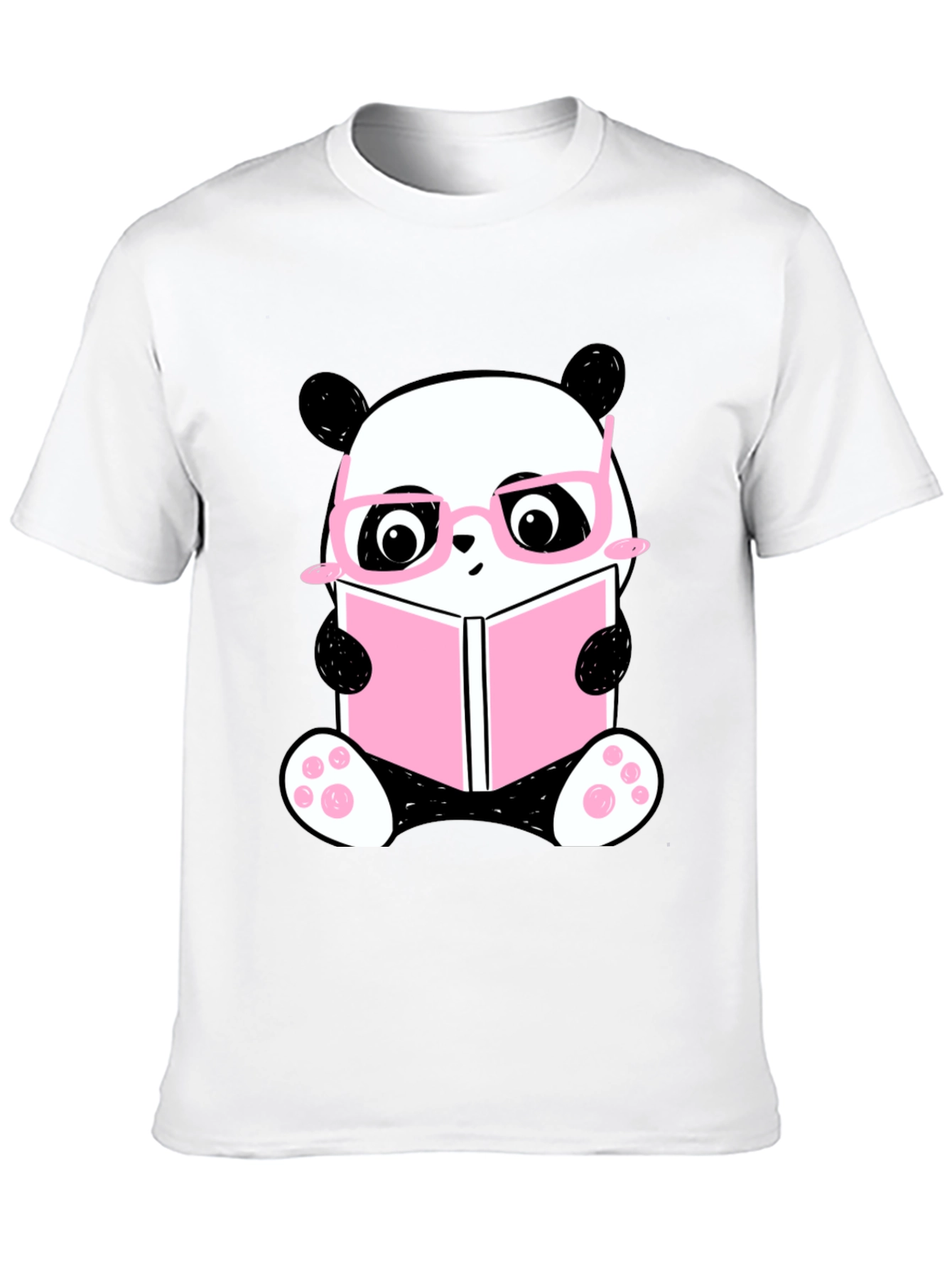 Cute Panda Bear Reading Book T-Shirt