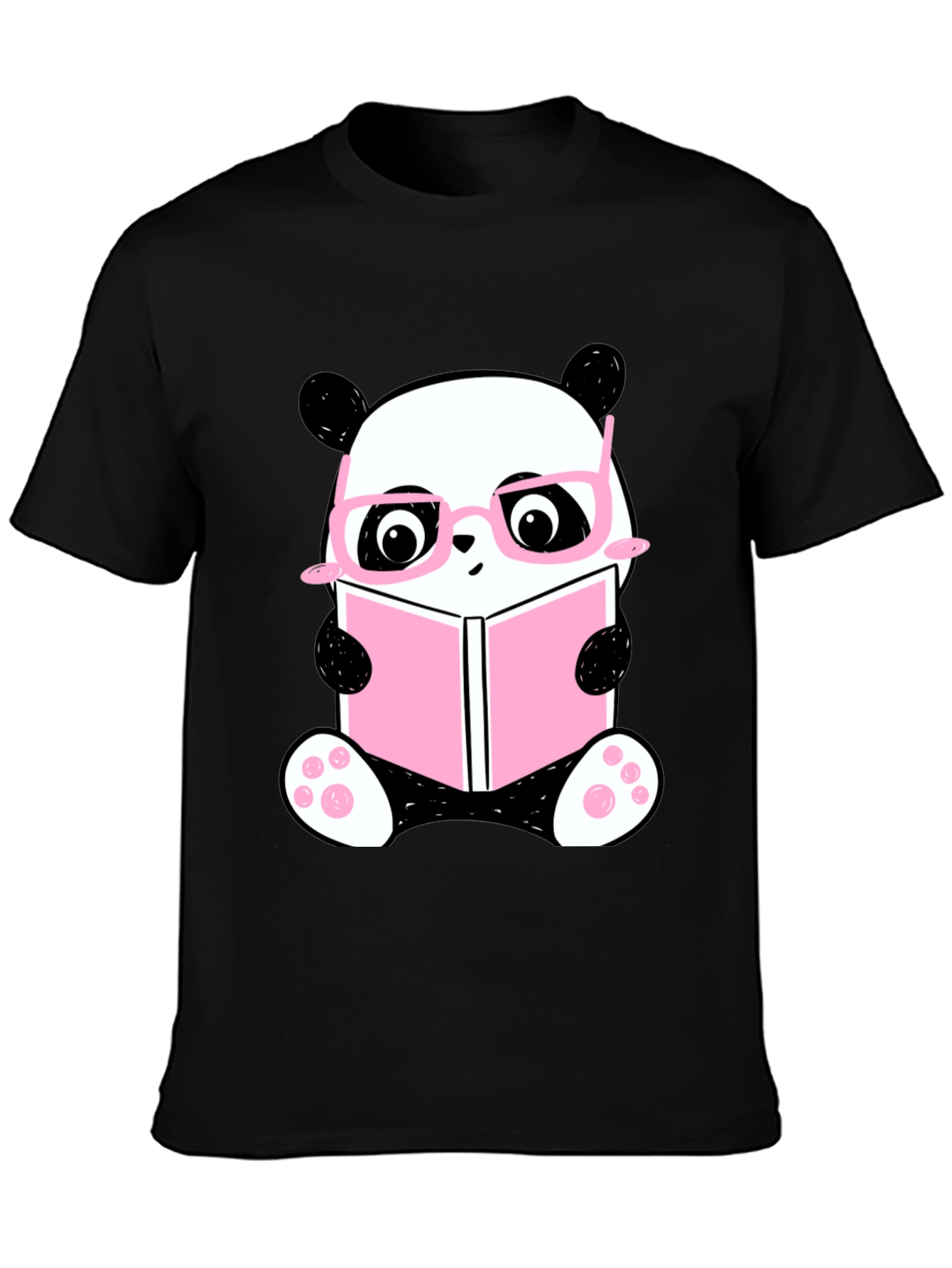 Cute Panda Bear Reading Book T-Shirt