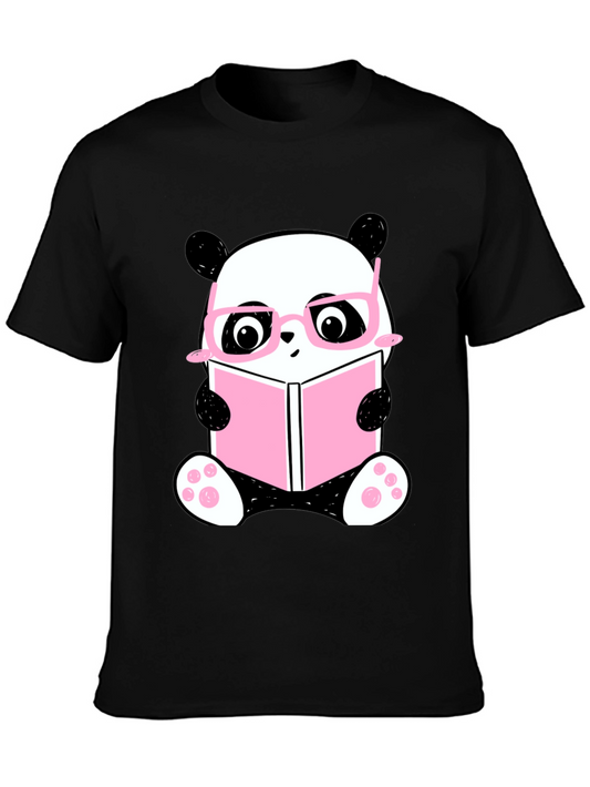 Cute Panda Bear Reading Book T-Shirt
