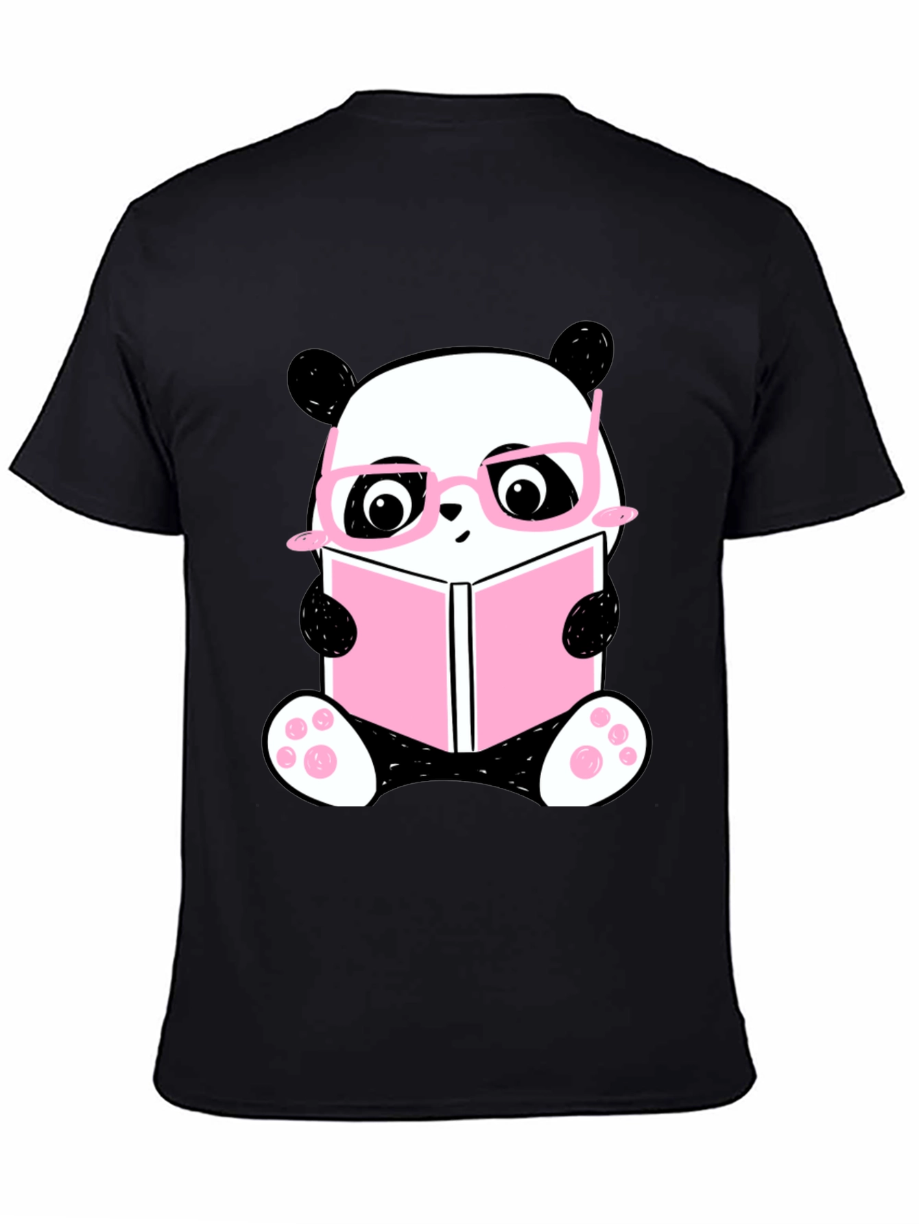 Cute Panda Bear Reading Book T-Shirt