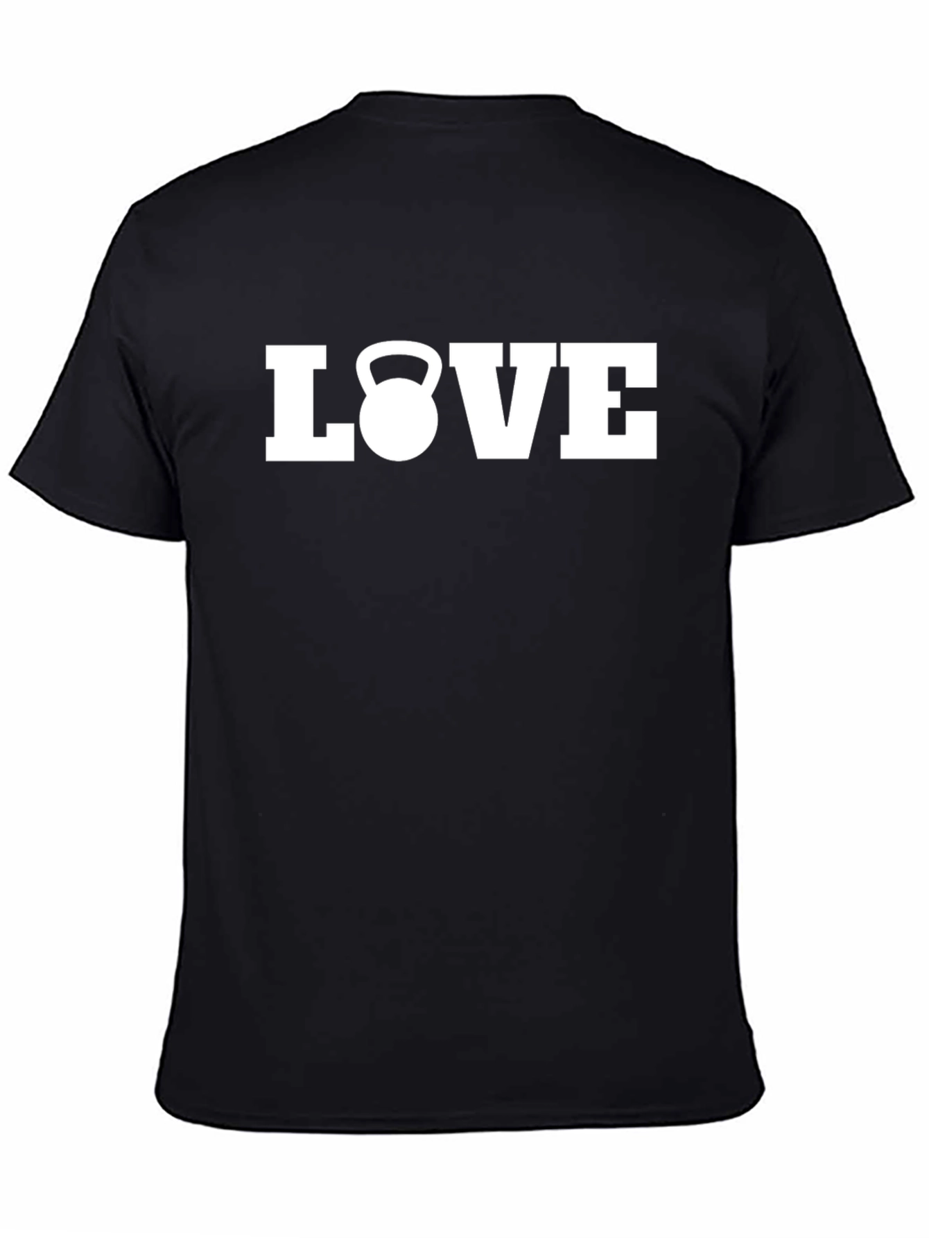 Love Kettlebell Black T-Shirt - Fitness Workout Design