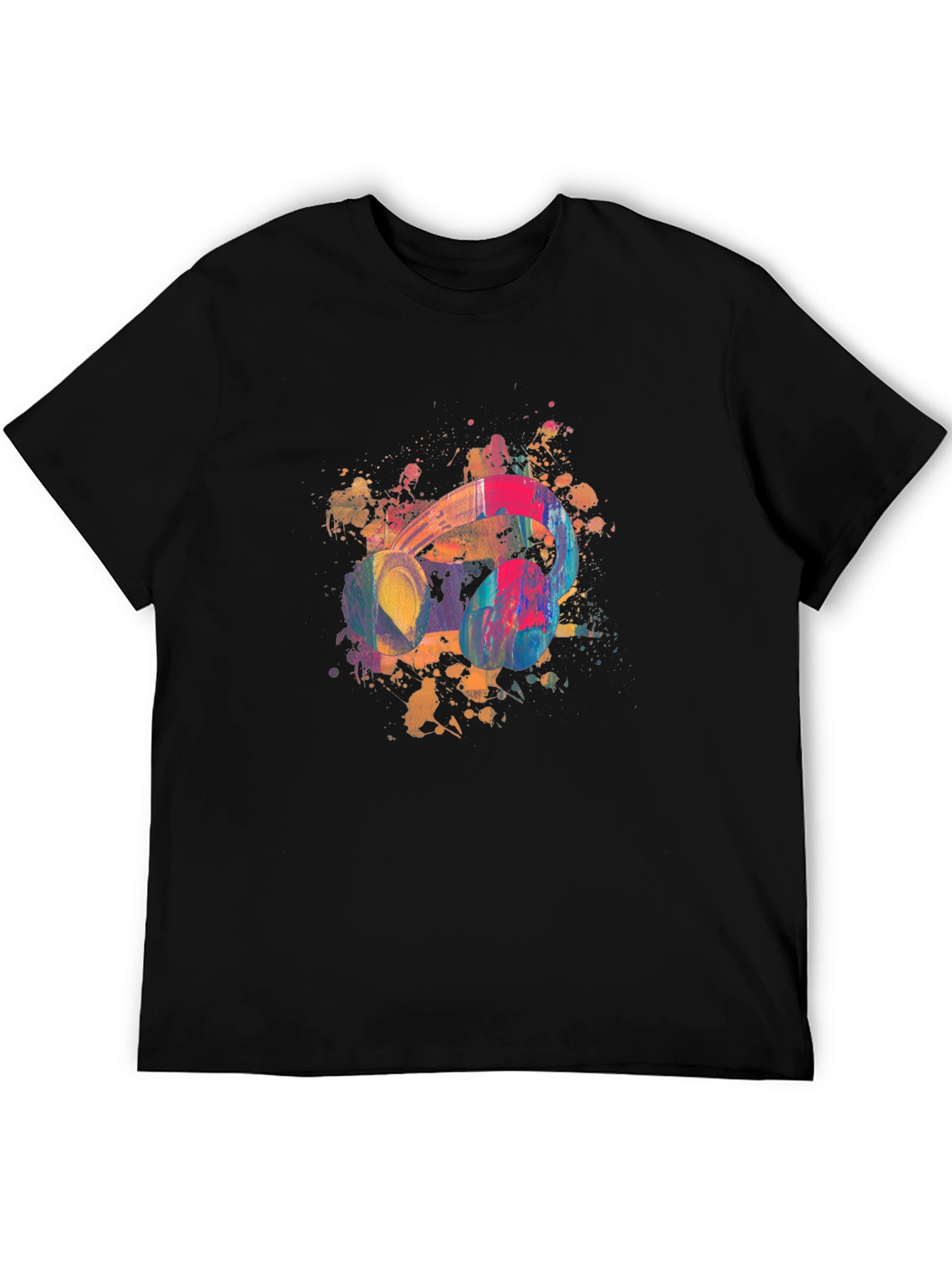 Abstract Headphones Graphic Tee - Mens Black T-Shirt