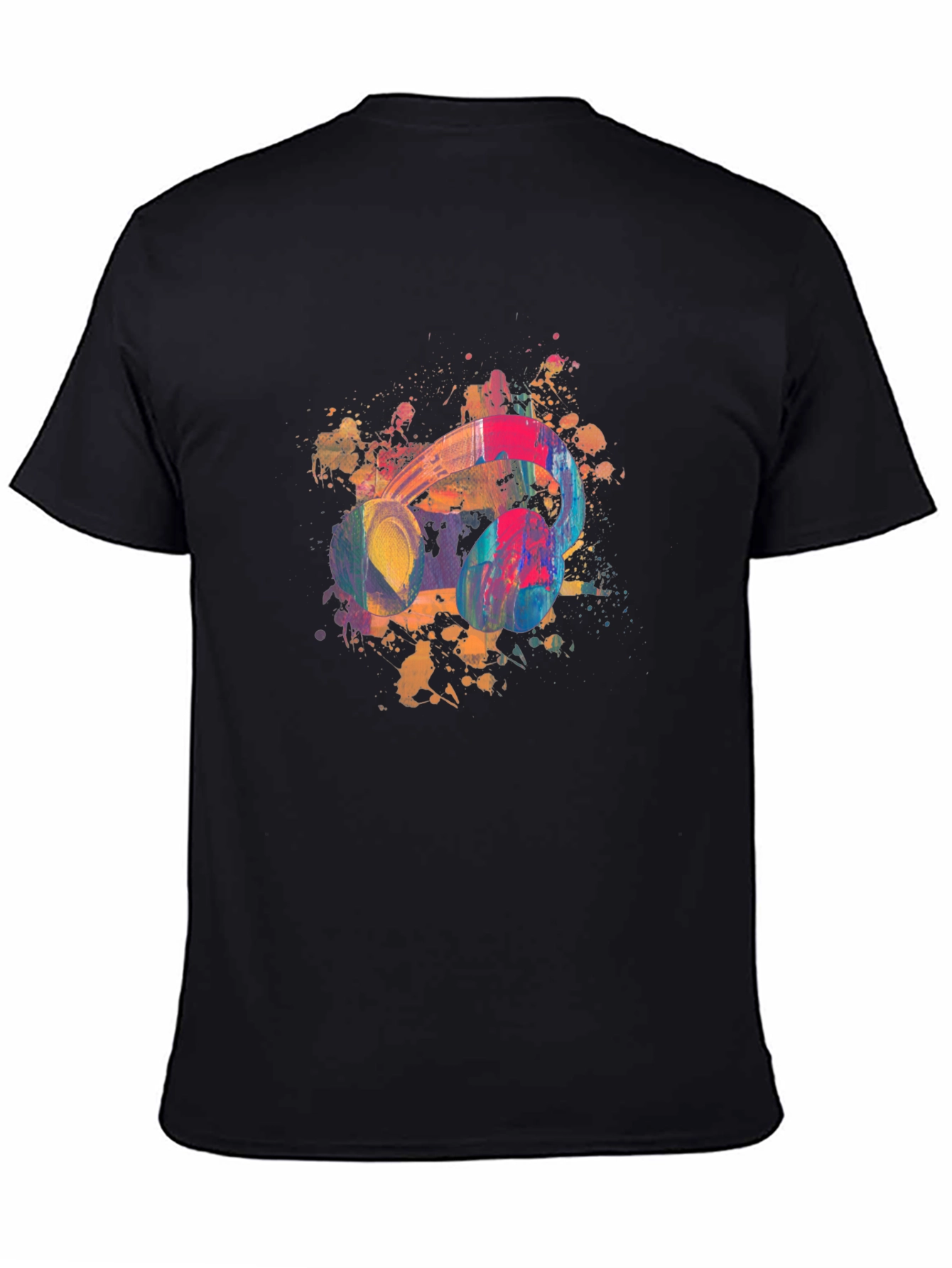 Abstract Headphones Graphic Tee - Mens Black T-Shirt