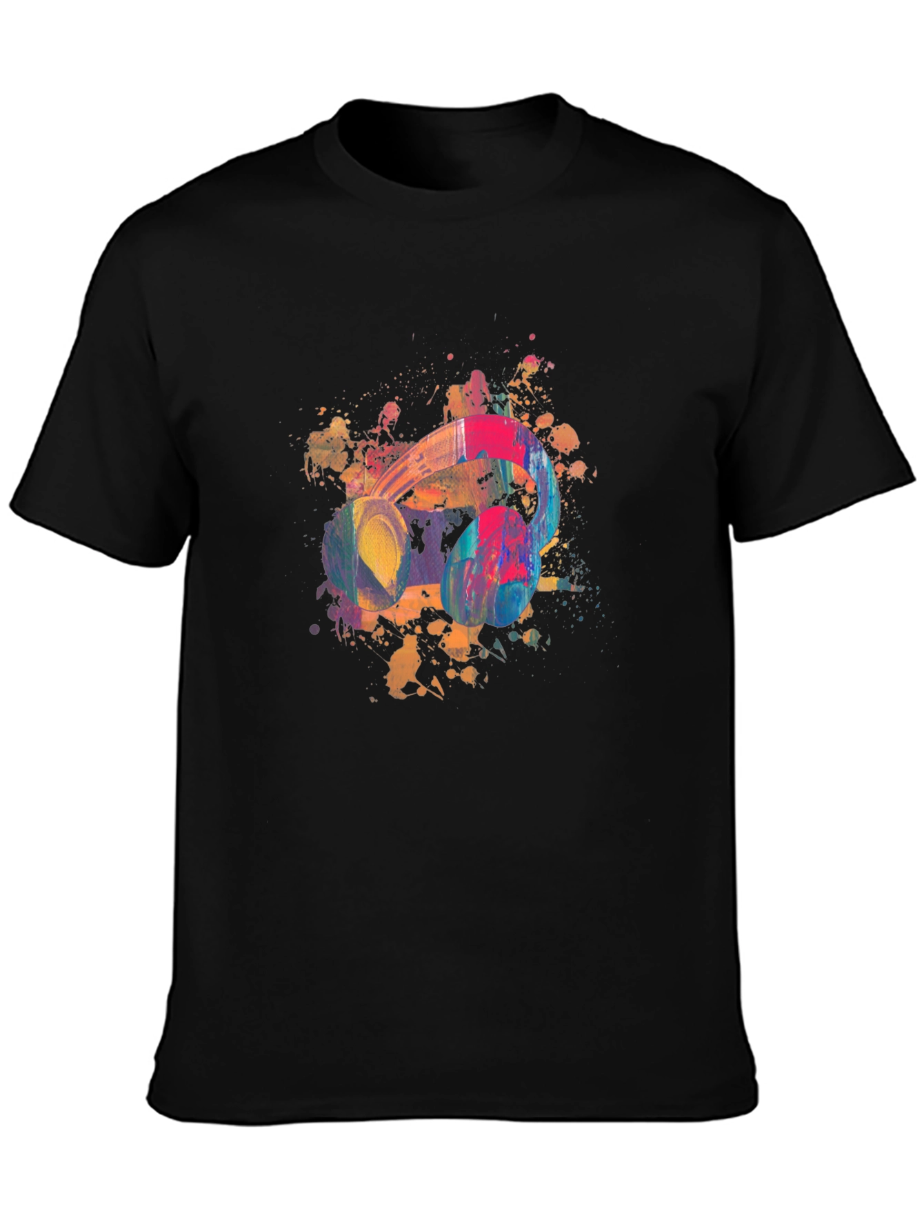 Abstract Headphones Graphic Tee - Mens Black T-Shirt