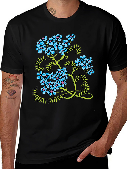 Floral Print Black T-Shirt